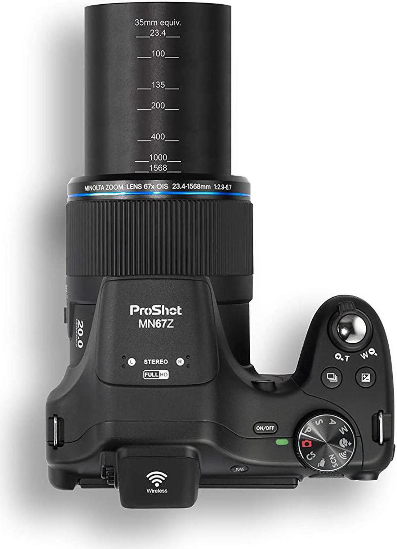 Alt view image 12 of 15 - Minolta MN67Z-BK ProShot Wi-Fi Bridge Camera with 67x Optical Zoom, Black