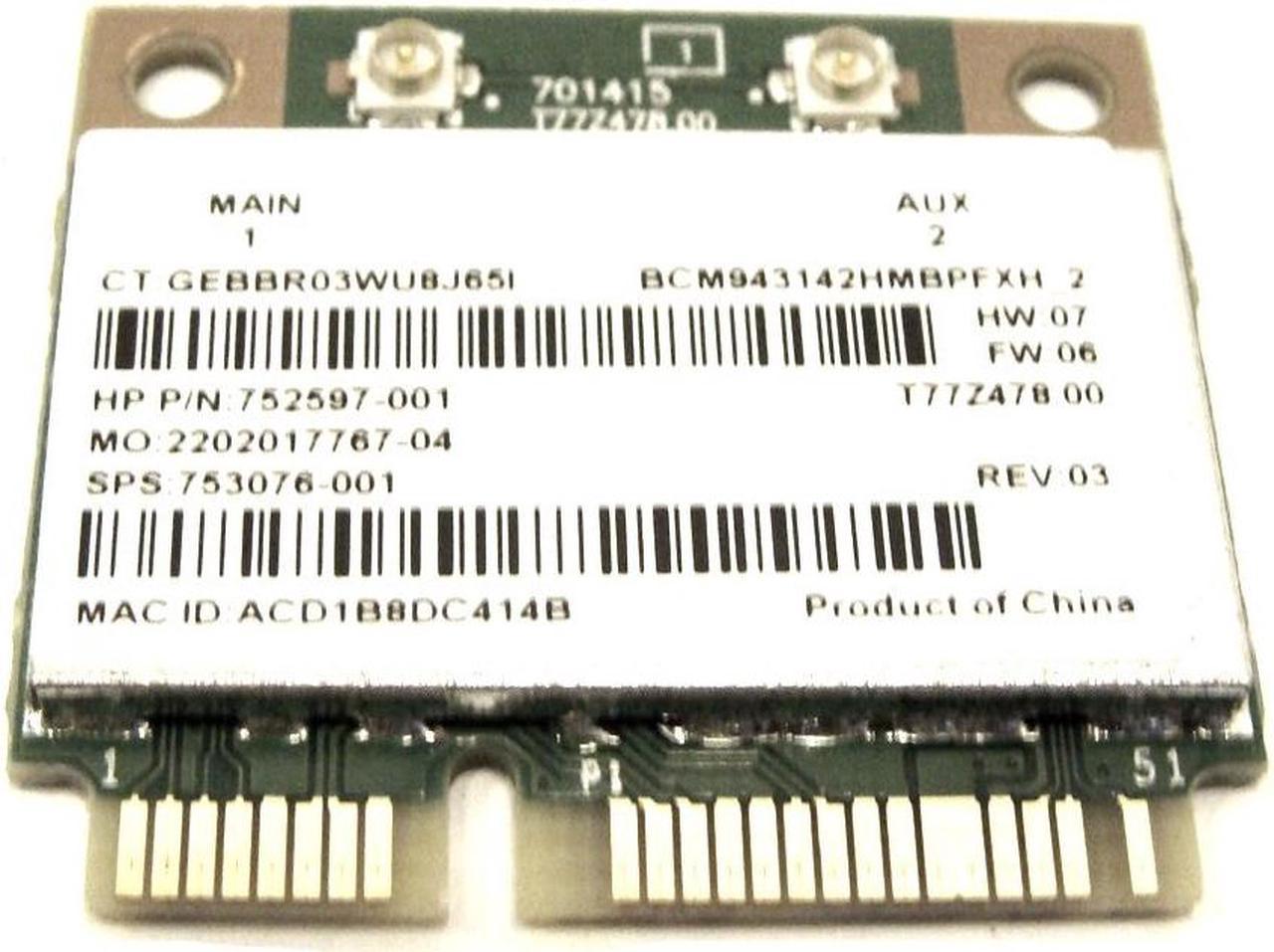 HP BCM943142HMBPFXH BT WIFI Mini PCIe  753076-001