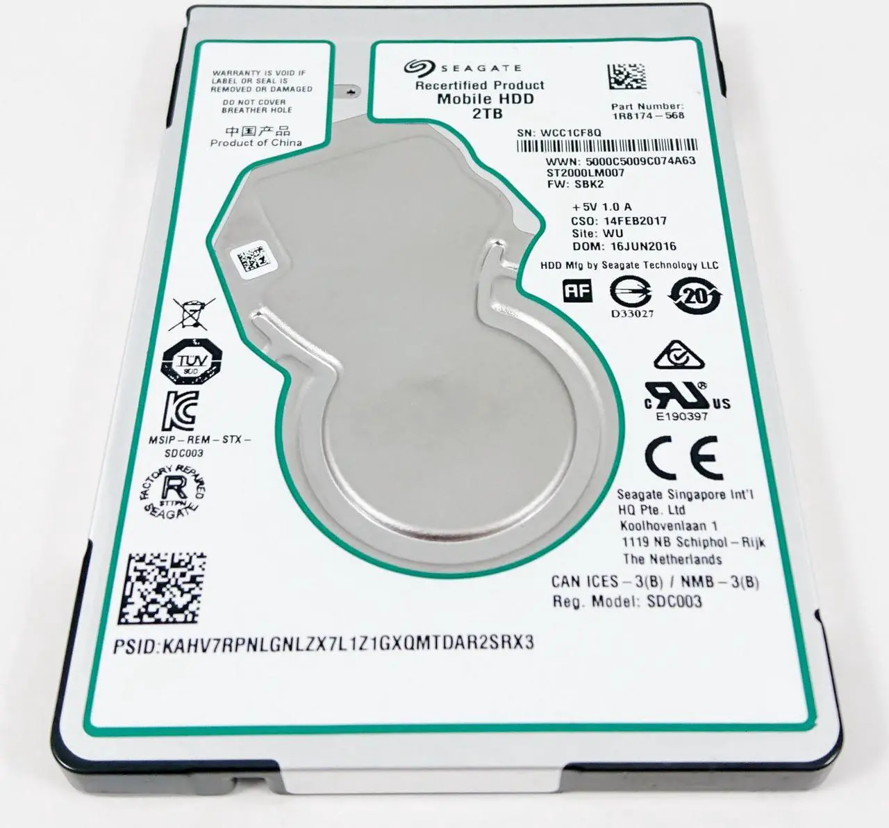 Main image of OEM Seagate ST2000LM007 2TB 7mm SATA2 5400RPM Internal Hard Drive - OEM