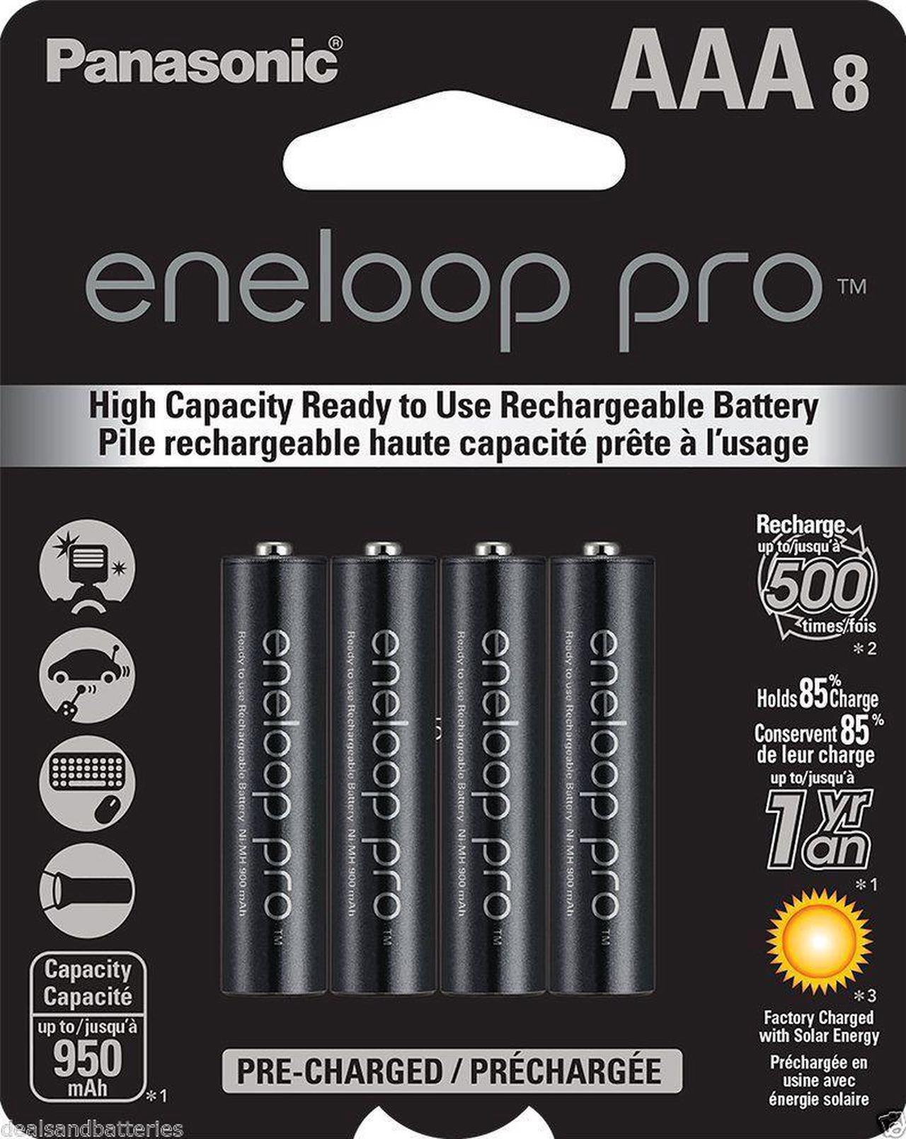 Main image of New Genuine Panasonic Eneloop Pro AAA NiMH 950mAh Rechageable Batteries 8 Pack