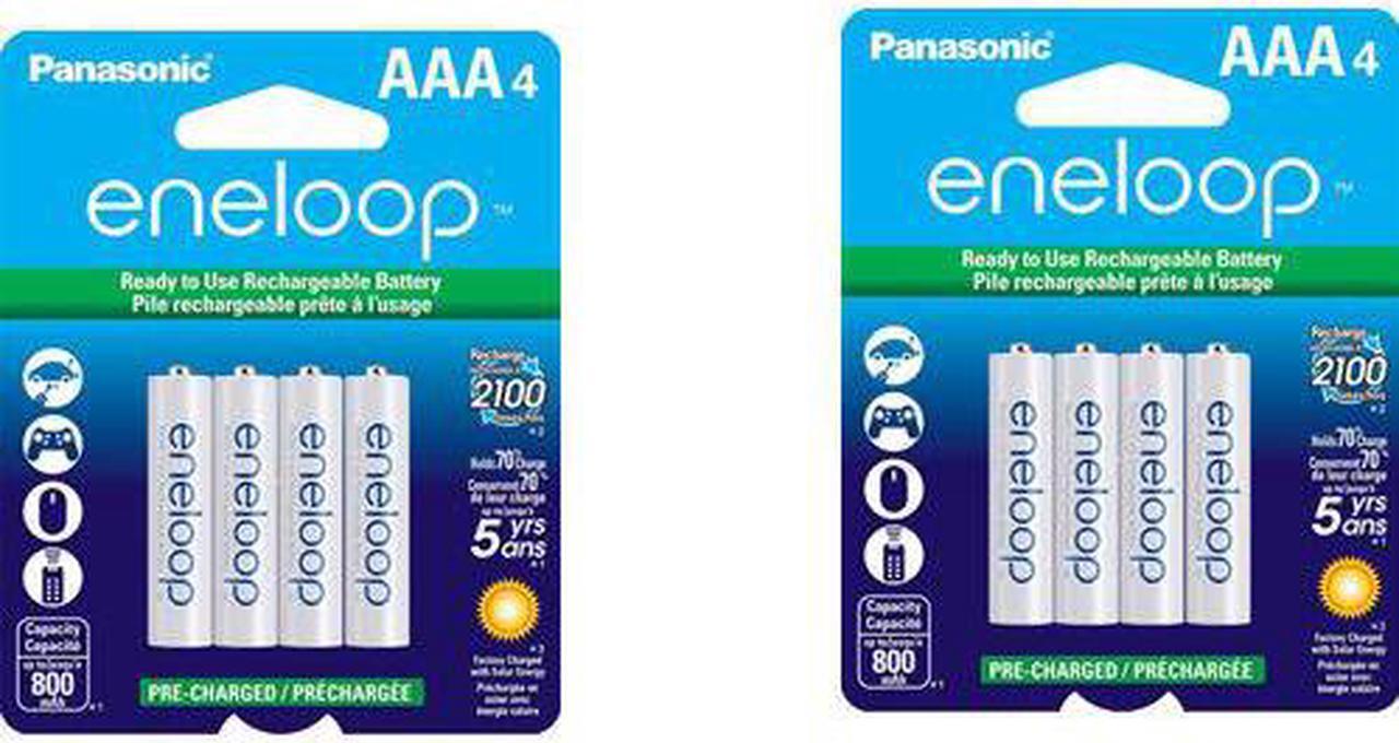 Alt view image 2 of 4 - Panasonic Eneloop AAA 8 Pack Pre-Charged Rechargable Batteries up to 800mAH NEW