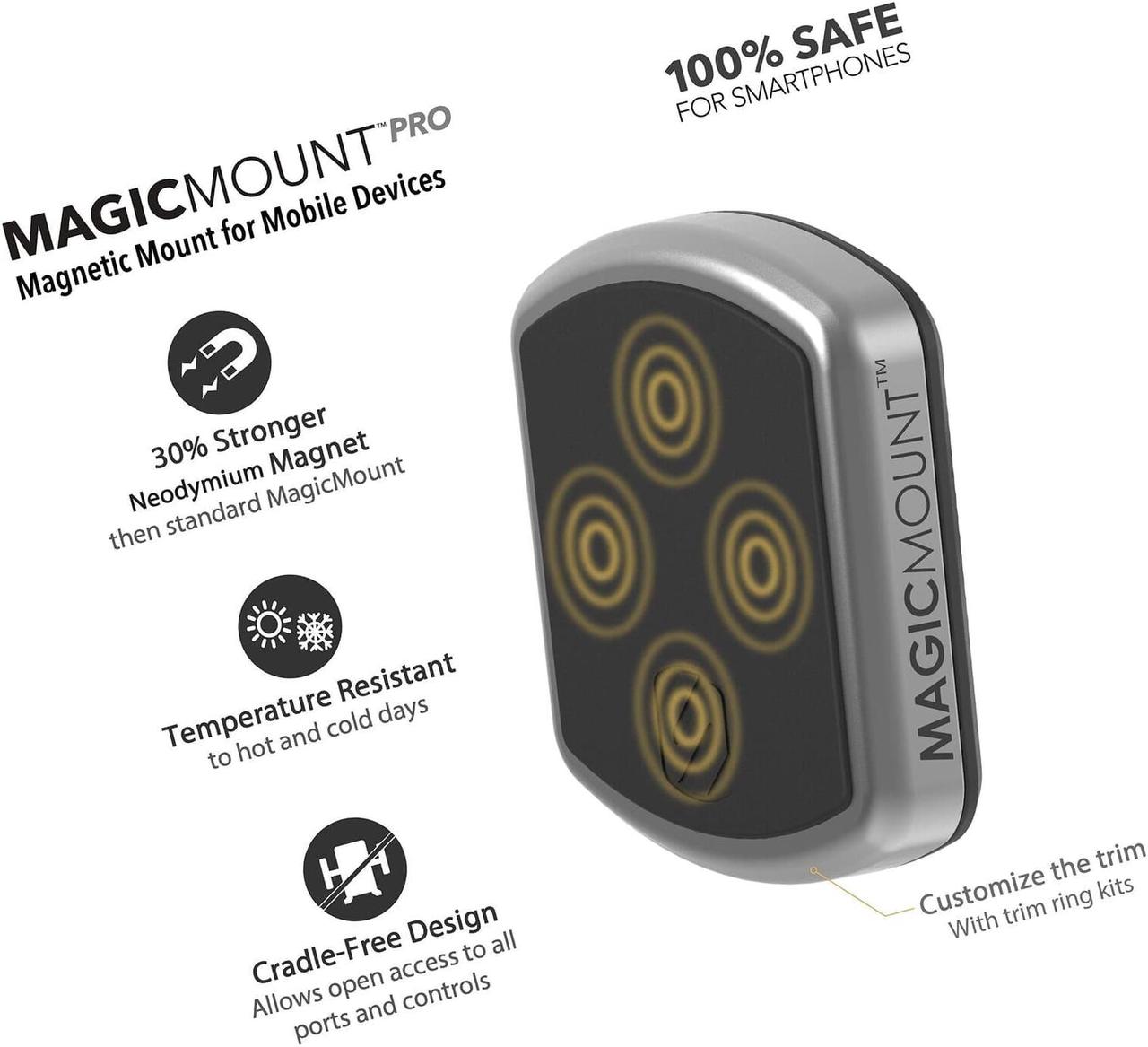 Alt view image 2 of 6 - SCOSCHE MPD-XTPP1 MagicMount Pro Universal Magnetic Smartphone/GPS Mount Comp...
