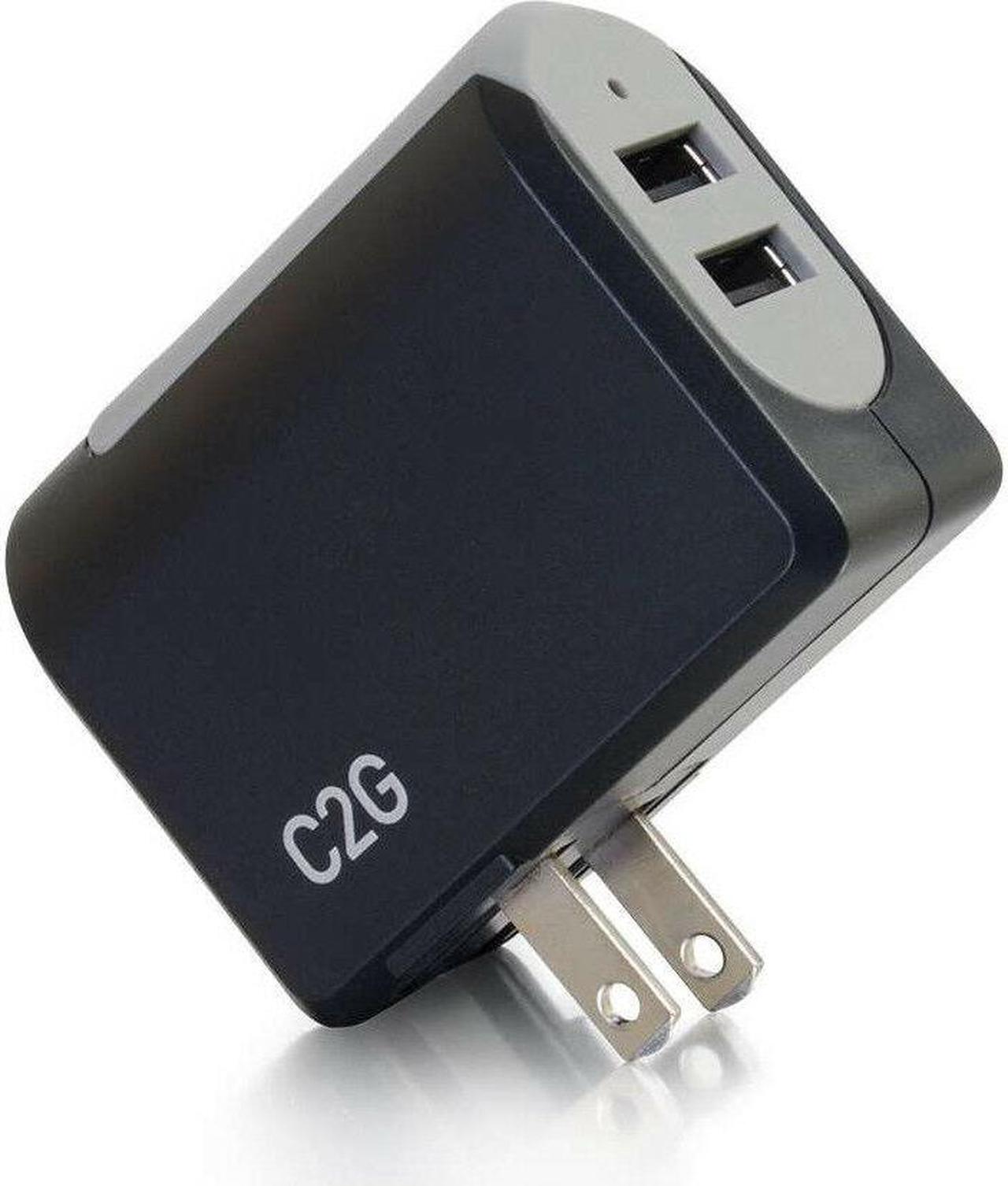 Alt view image 5 of 5 - C2G 2-Port USB Wall Charger - AC to USB Adapter, 5V 4.8A Output