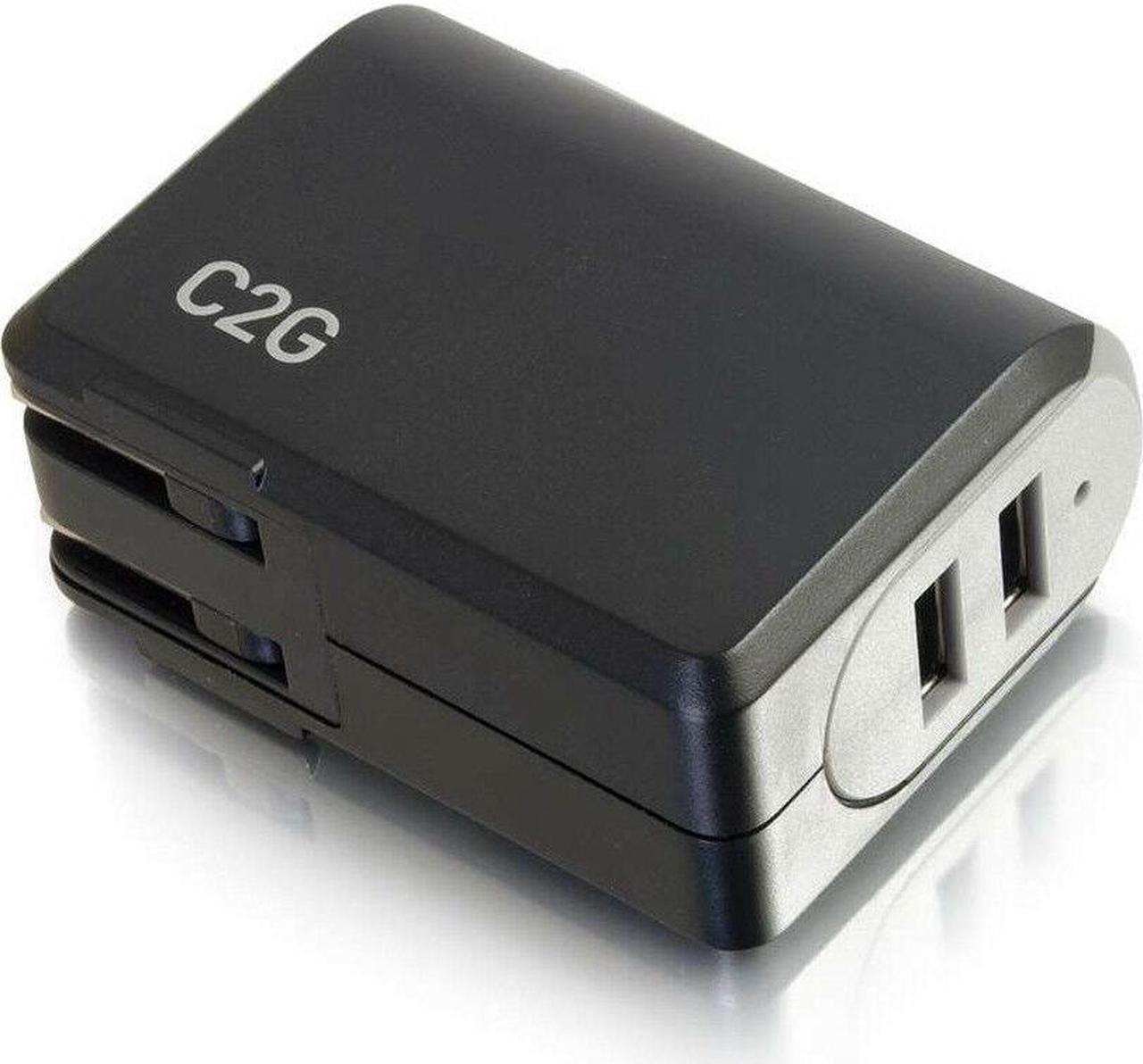 Alt view image 2 of 5 - C2G 2-Port USB Wall Charger - AC to USB Adapter, 5V 4.8A Output