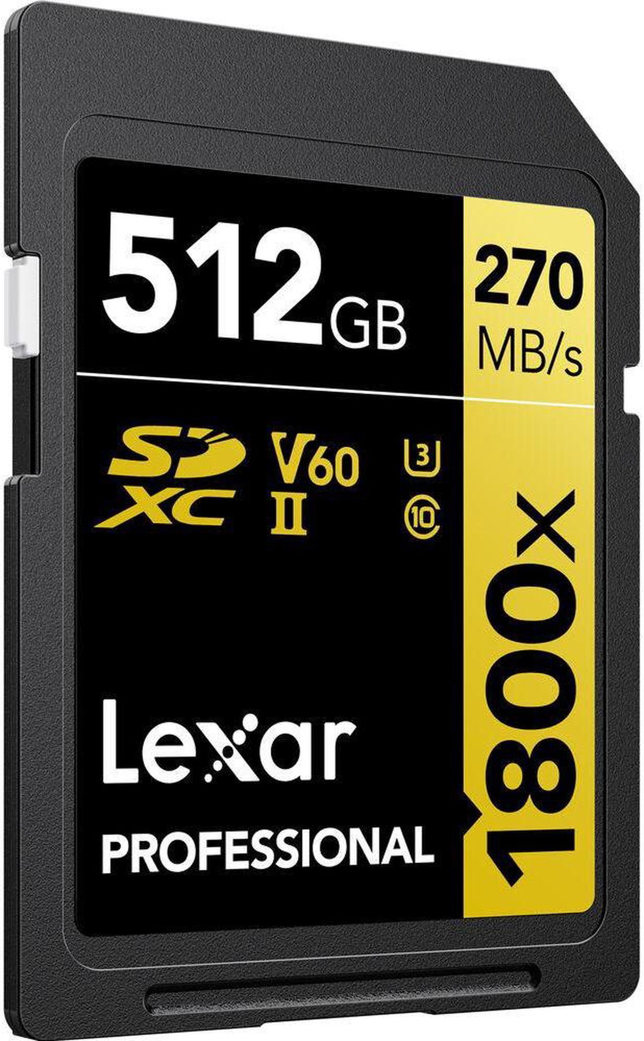Alt view image 2 of 4 - Lexar 512GB Professional 1800x UHS-II SDXC Memory Card (GOLD Series)