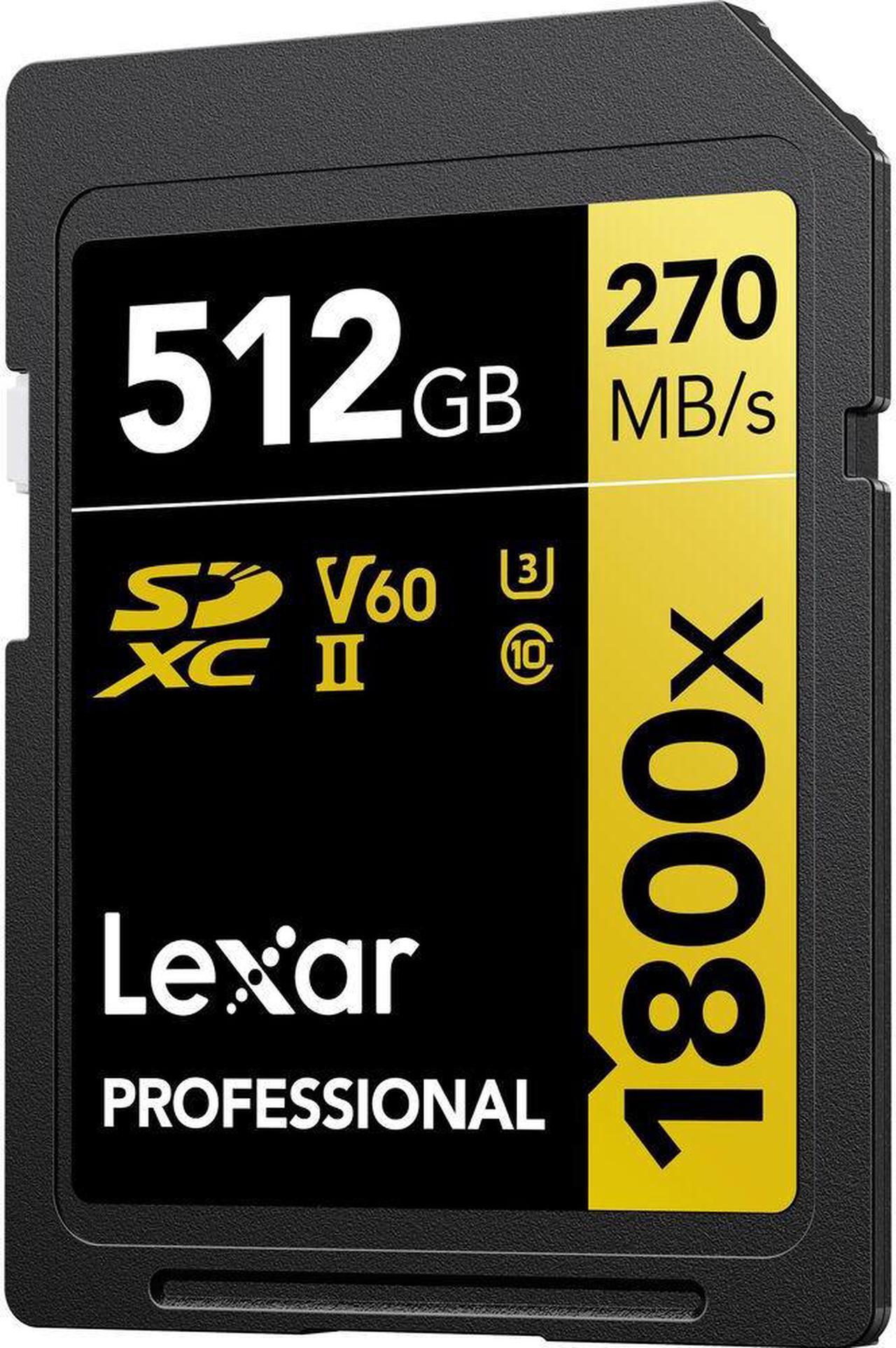 Alt view image 3 of 4 - Lexar 512GB Professional 1800x UHS-II SDXC Memory Card (GOLD Series)