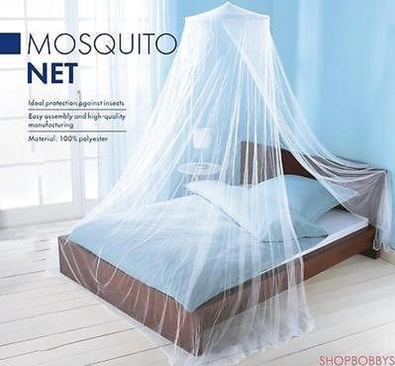 Main image of Just Relax Elegant Mosquito Net Bed Canopy Set, White, Twin-Full