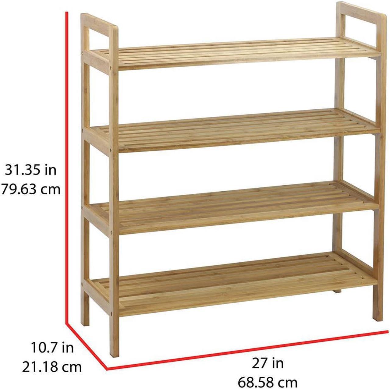 Alt view image 5 of 6 - Oceanstar 4-Tier Bamboo Shoe Rack, Natural