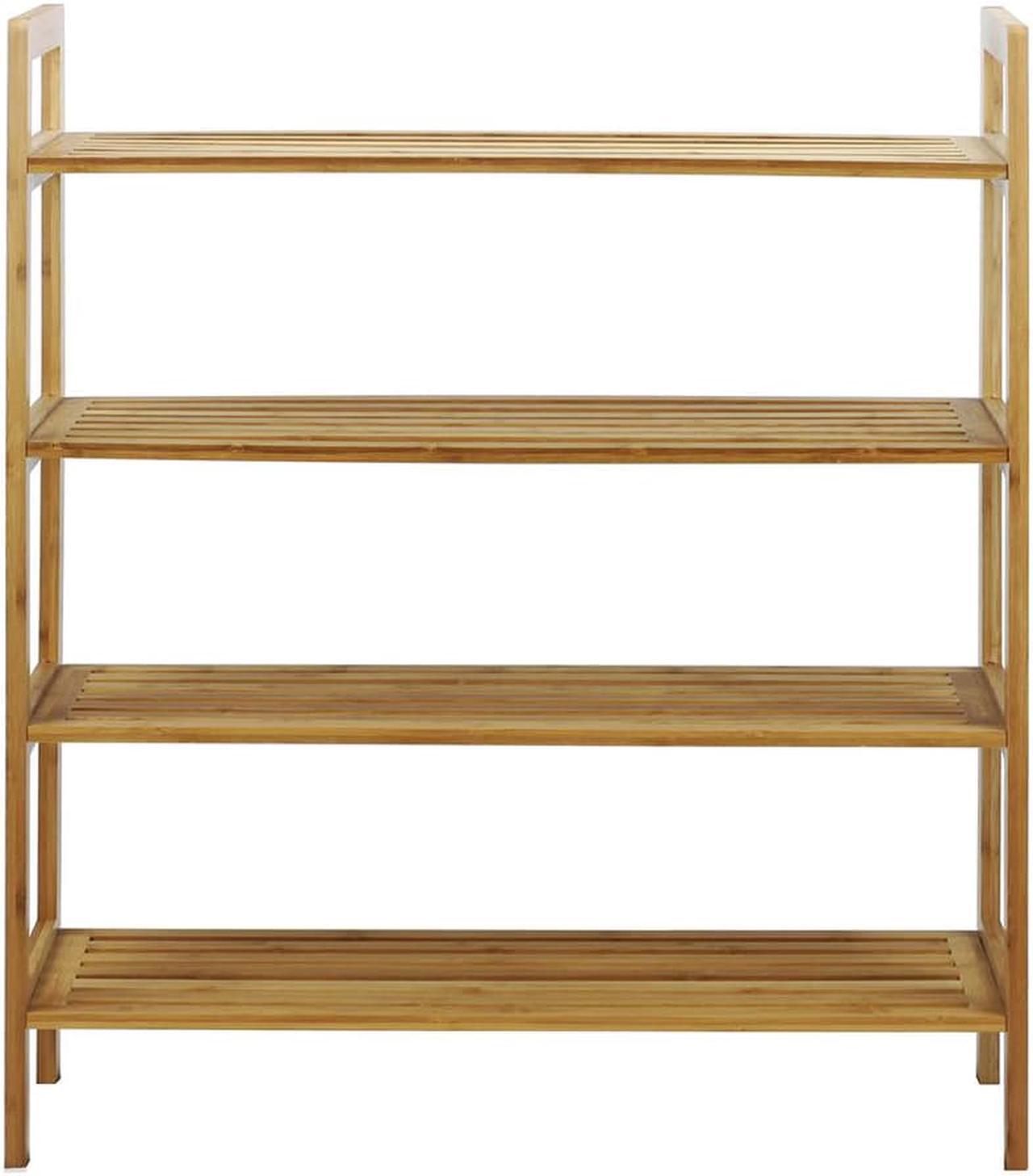 Alt view image 4 of 6 - Oceanstar 4-Tier Bamboo Shoe Rack, Natural