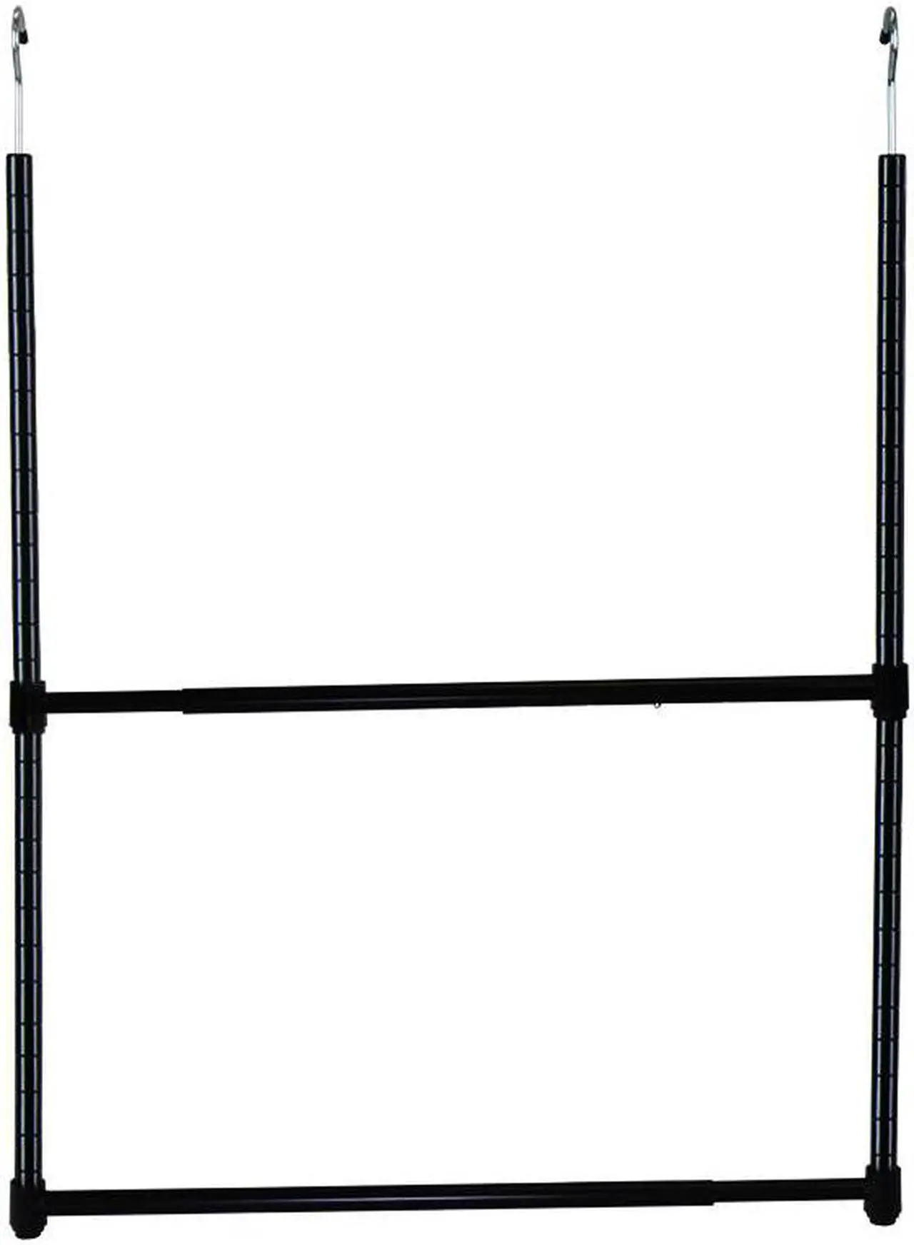 Alt view image 3 of 6 - Oceanstar 2-Tier Portable Adjustable Closet Hanger Rod, Black