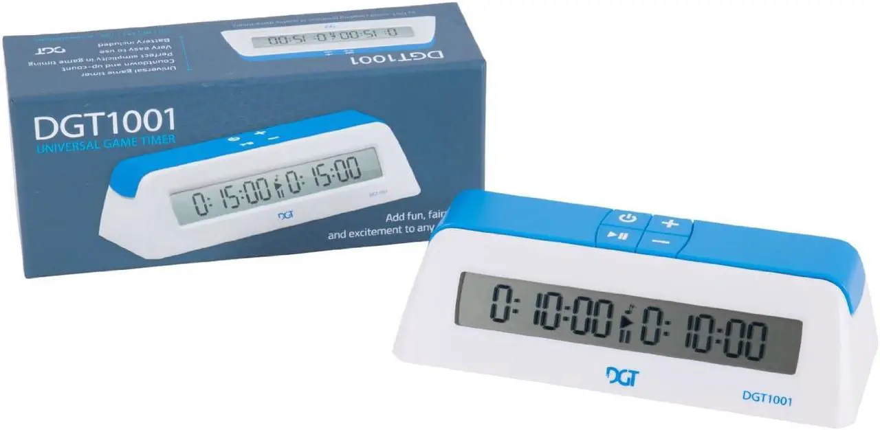 Main image of DGT 1001 Digital Chess Clock Timer White/Blue