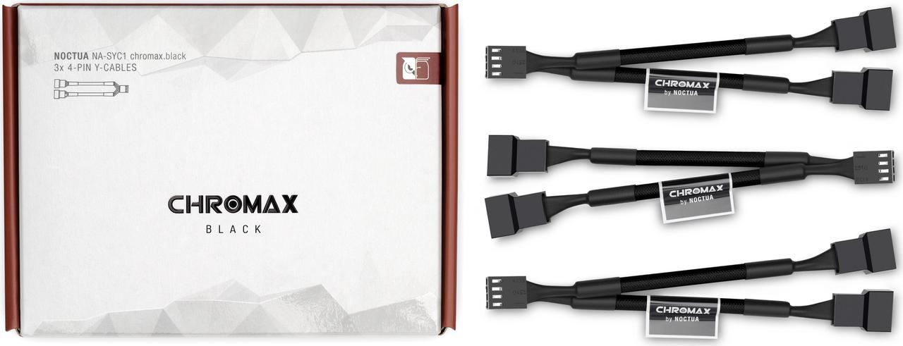 Noctua NA-SYC1 chromax.black, 4 Pin Y-Cables for PC Fans (Black)