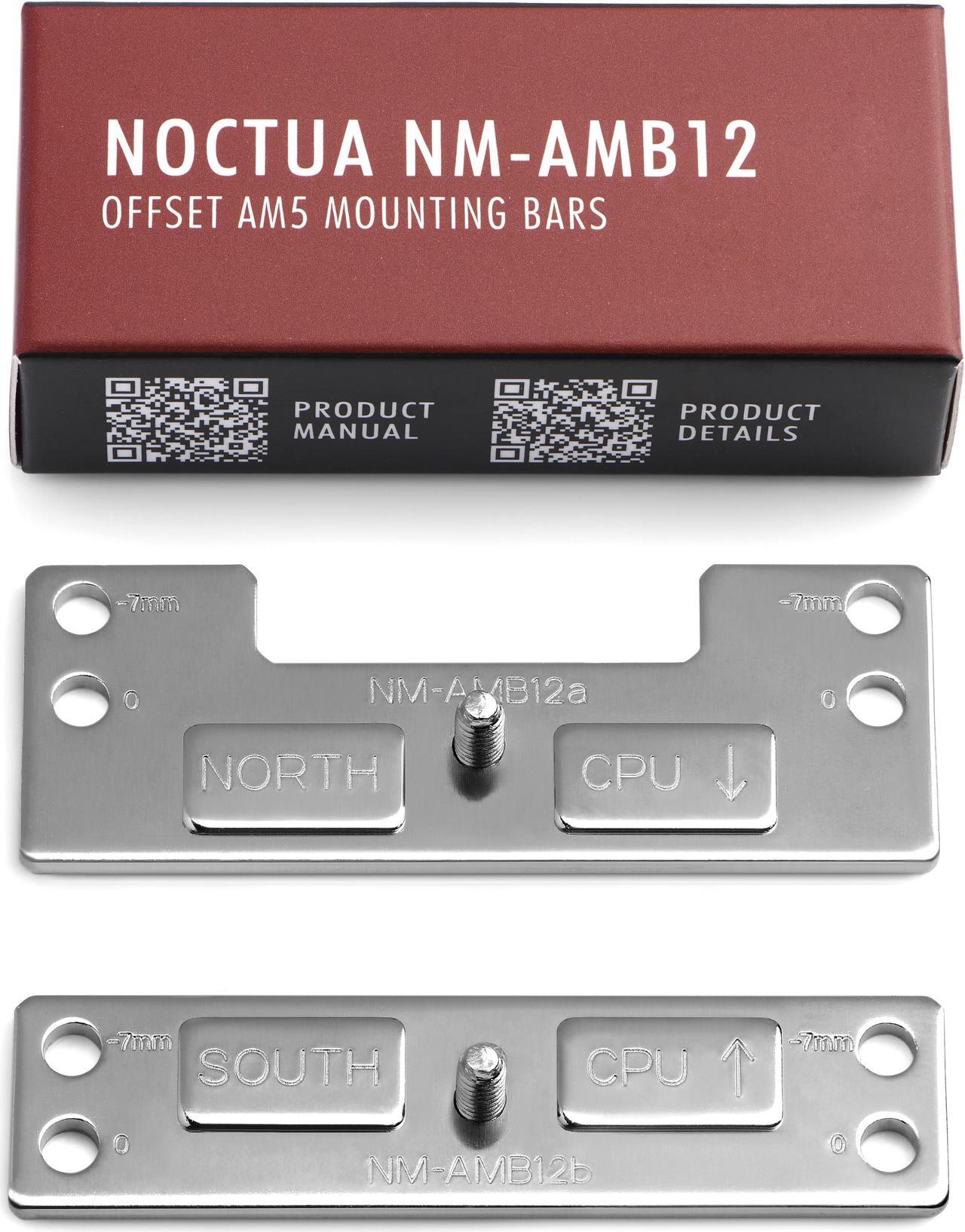 Alt view image 2 of 4 - Noctua NM-AMB12, Offset AMD AM5 Mounting Bars for Improved Cooling Performance (Silver)