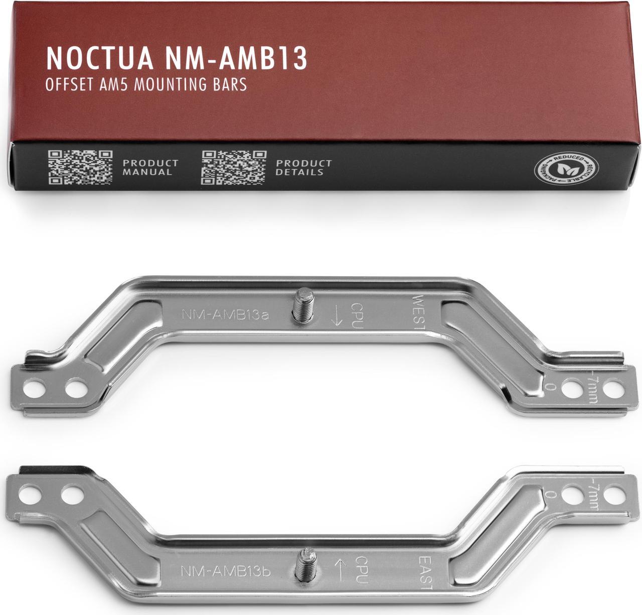Alt view image 2 of 3 - Noctua NM-AMB13, Offset AMD AM5 Mounting Bars for Improved Cooling Performance (Silver)