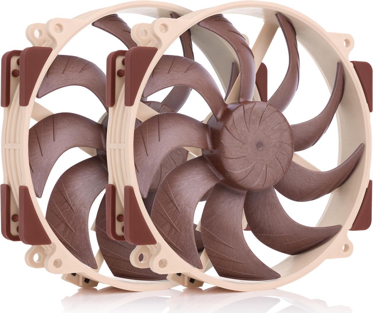 Noctua NF-A14x25r G2 PWM Sx2-PP, Push-Pull Set of two Premium-Quality Quiet 140mm PC Fans (Brown)