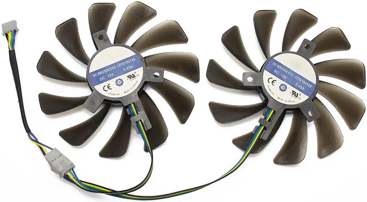 Alt view image 3 of 5 - 2pcs/set 95MM FDC10U12S9-C CF1010U12S XFX RX580 GPU Cooler Cooling Fan  HIS RX 580 Grahics Card VGA Replacement