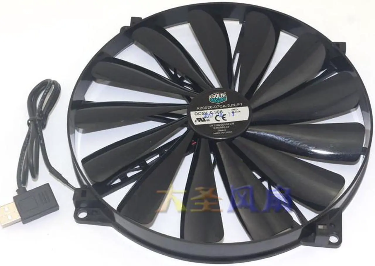 Main image of New cooler master 5V  USB socket cooling fan A20020-07CA-2JN-F1 200mm Silent Fan for Computer Cases (Black)