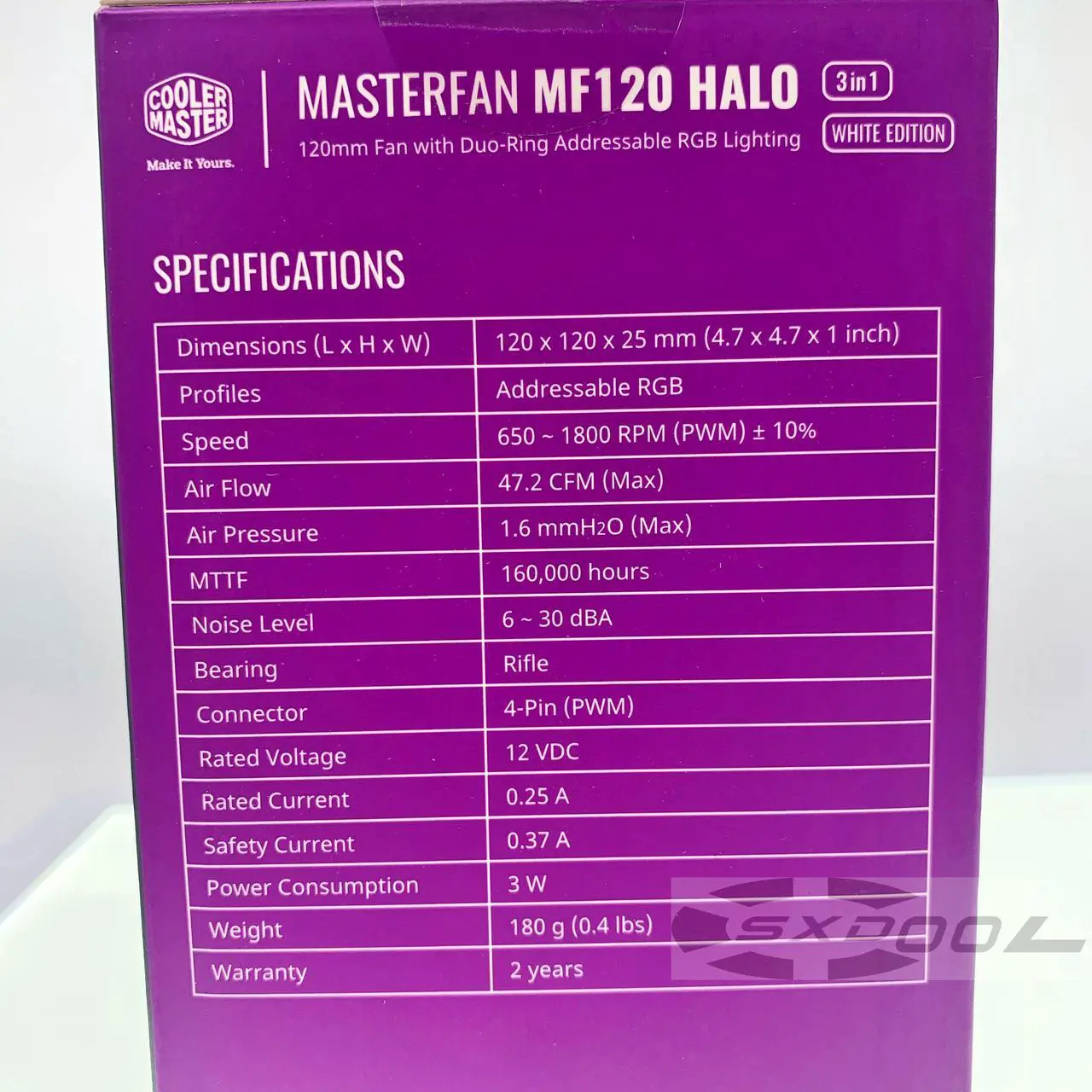 Alt view image 3 of 7 - MasterFan MF120 Halo White Edition Cooler Master Duo-Ring Addressable RGB Lighting 120mm 3 Pack w/ 24 Independently-Controlled LEDS, Absorbing Rubber Pads, PWM Static Pressure for Computer Case