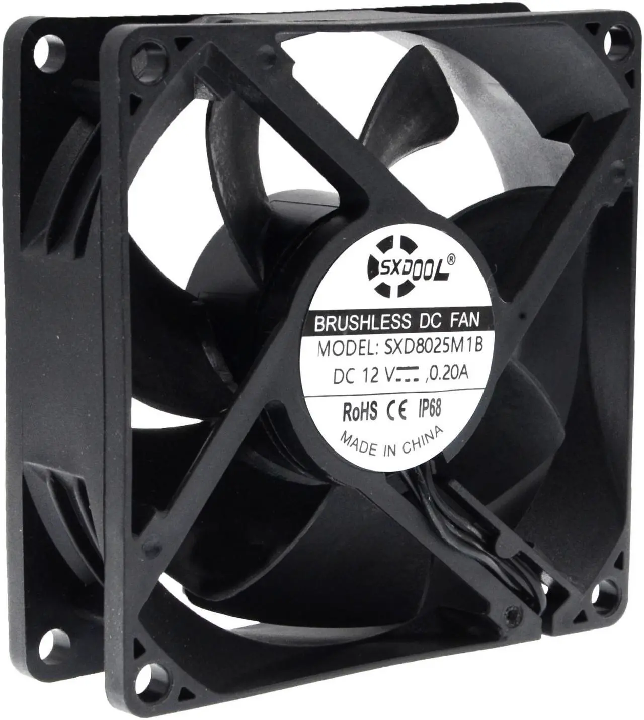 Alt view image 8 of 7 - SXDOOL SXD8025M12B IP68 80mm 8cm Waterproof Dustproof DC 12V Cooling Fan 80X80X25mm Dual Ball Bearing 3-Pin PC Computer Chassis PSU