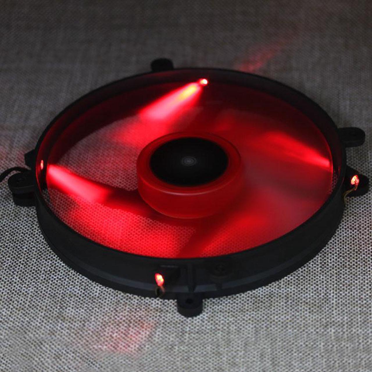 Alt view image 2 of 7 - sentey 20 cm 200mm 20030 computer case fan RED LED desktop case power round cooling fan