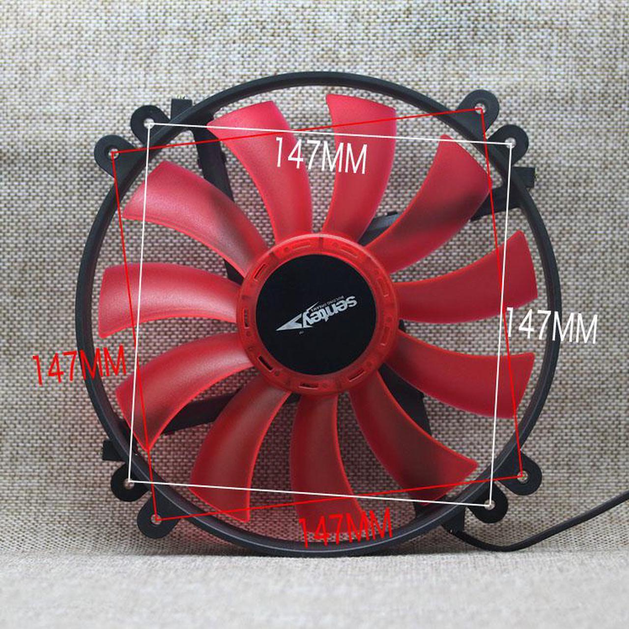 Alt view image 7 of 7 - sentey 20 cm 200mm 20030 computer case fan RED LED desktop case power round cooling fan