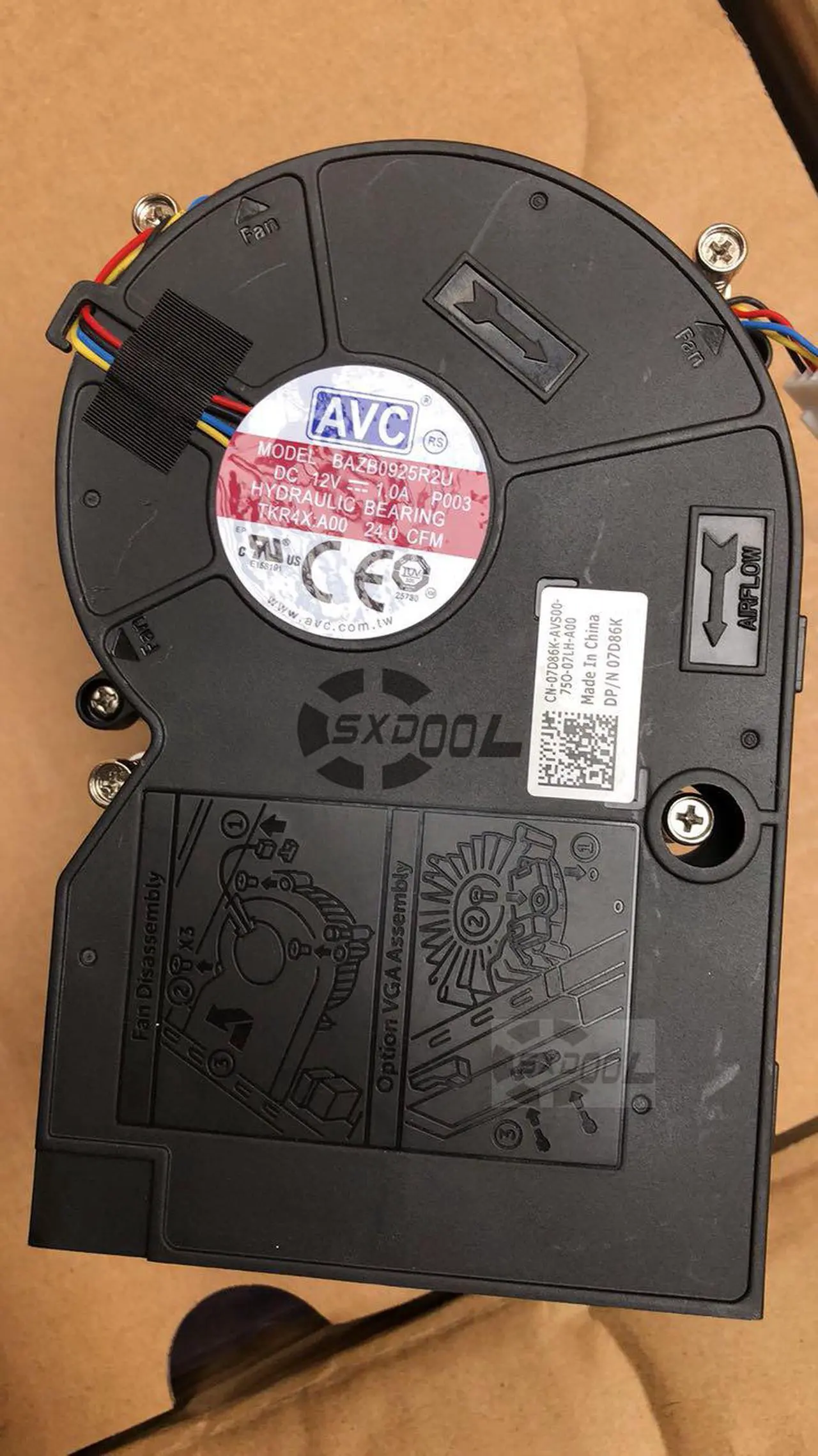 Alt view image 4 of 5 - New original For Dell Optiplex 3050 5050 7050 SFF Desktop Radiator Fan 7D86K AVC BAZB0925R2U DC12V 1.0A 24CFM