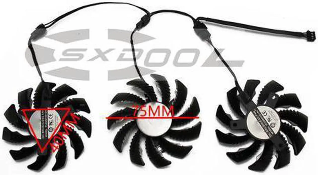 Alt view image 3 of 5 - 75mm PLD08010S12H 0.35A For Gigabyte AORUS GTX 1060 1070 1080 G1 GTX 1070Ti 1080Ti 960 980Ti cooling fan