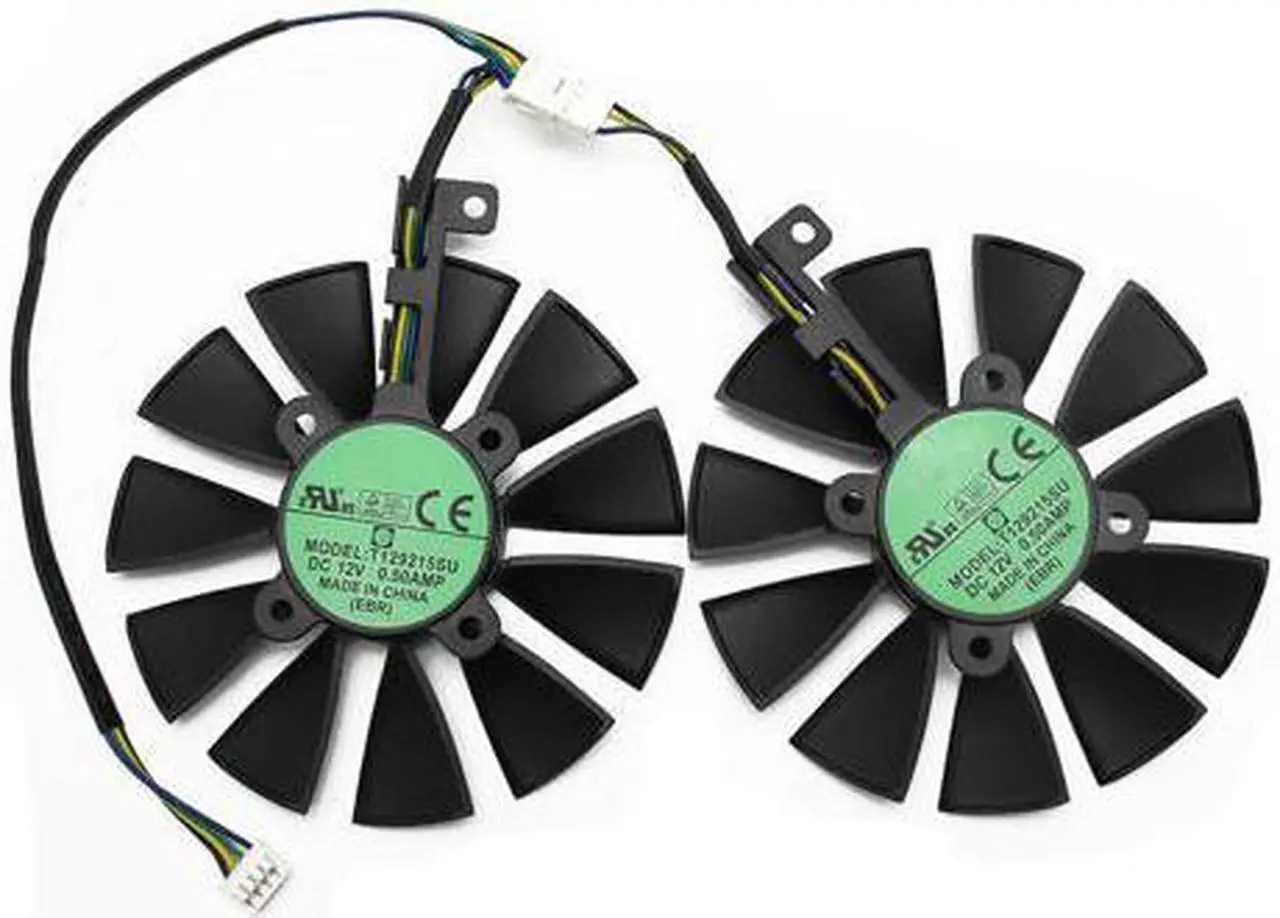 Alt view image 4 of 5 - 88mm T129215SU 0.50A For ASUS GTX1060 1070 Ti RX 470 570 580 Dual OC cooling fan a pair