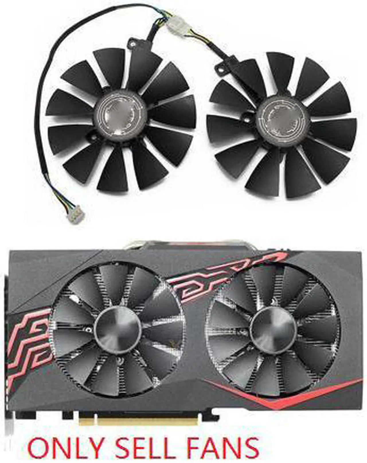 Main image of 88mm T129215SU 0.50A For ASUS GTX1060 1070 Ti RX 470 570 580 Dual OC cooling fan a pair