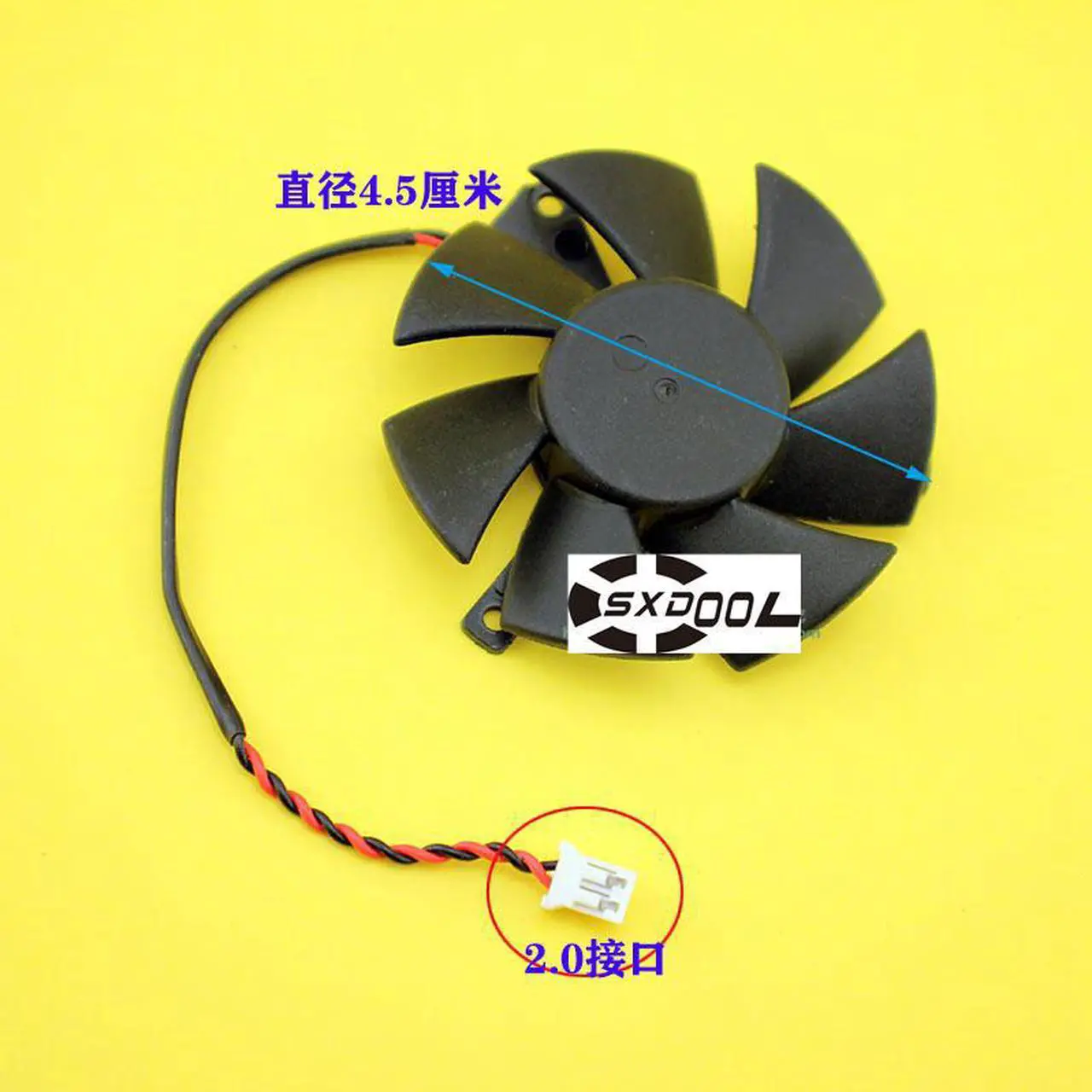 Alt view image 2 of 2 - For Sapphire X1300 HD4650 HD3650 graphics card cooling fan 125010-SL2 ZP DC12V 45mm 2-wire cooler