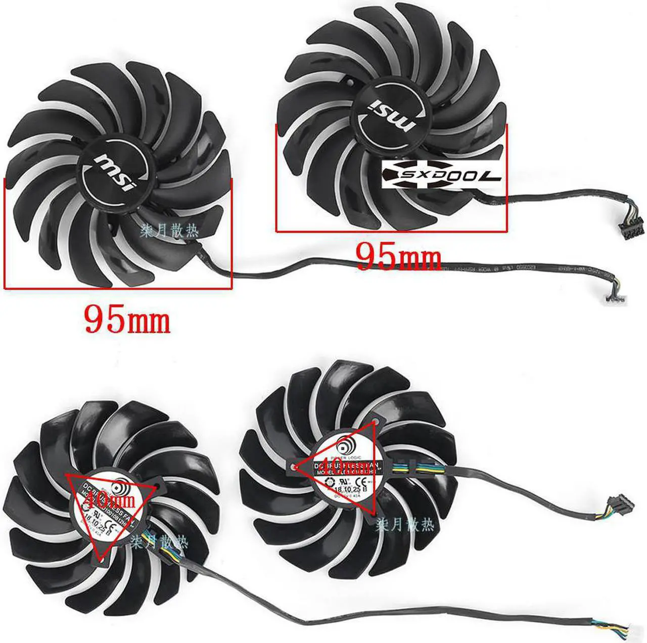 Alt view image 4 of 4 - For MSI GeForce RTX 2070 SUPER ARMOR OC Graphics Card Fan PLD10010B12HH DC12V 95mm