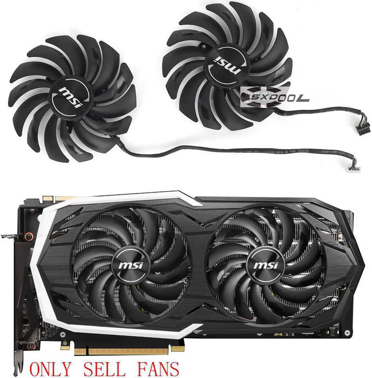 Main image of For MSI GeForce RTX 2070 SUPER ARMOR OC Graphics Card Fan PLD10010B12HH DC12V 95mm
