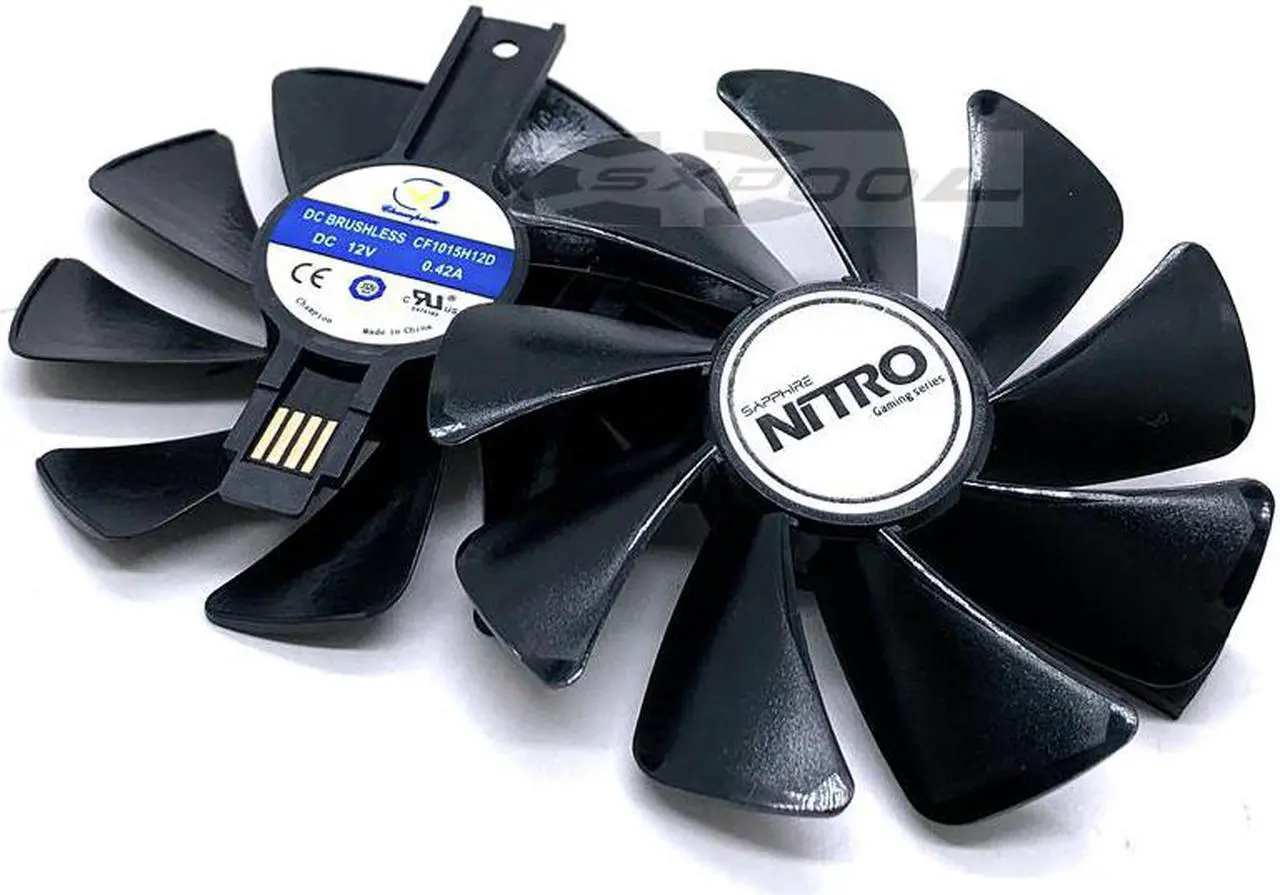 Alt view image 5 of 6 - For Sapphire RX580 RX588 570 480 470 Graphics cooler 95mm CF1015H12D DC12V Platinum/Super Platinum/Overseas Version cooling fan (1 Pair)