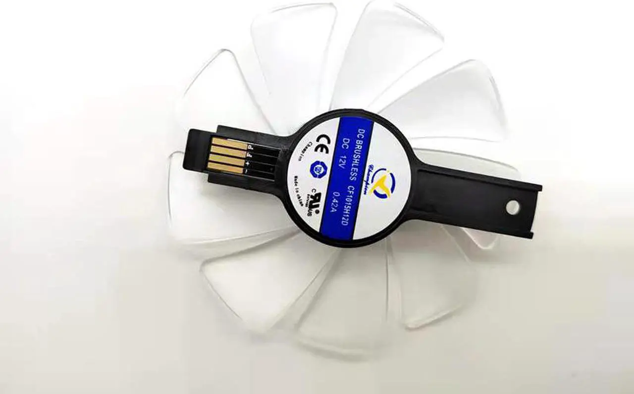 Alt view image 4 of 5 - Blue LED For New Sapphire RX590 RX580 RX570 RX480 RX470 Cooling Fan CF1015H12D 12V Graphics Card Fan (1 Pair)