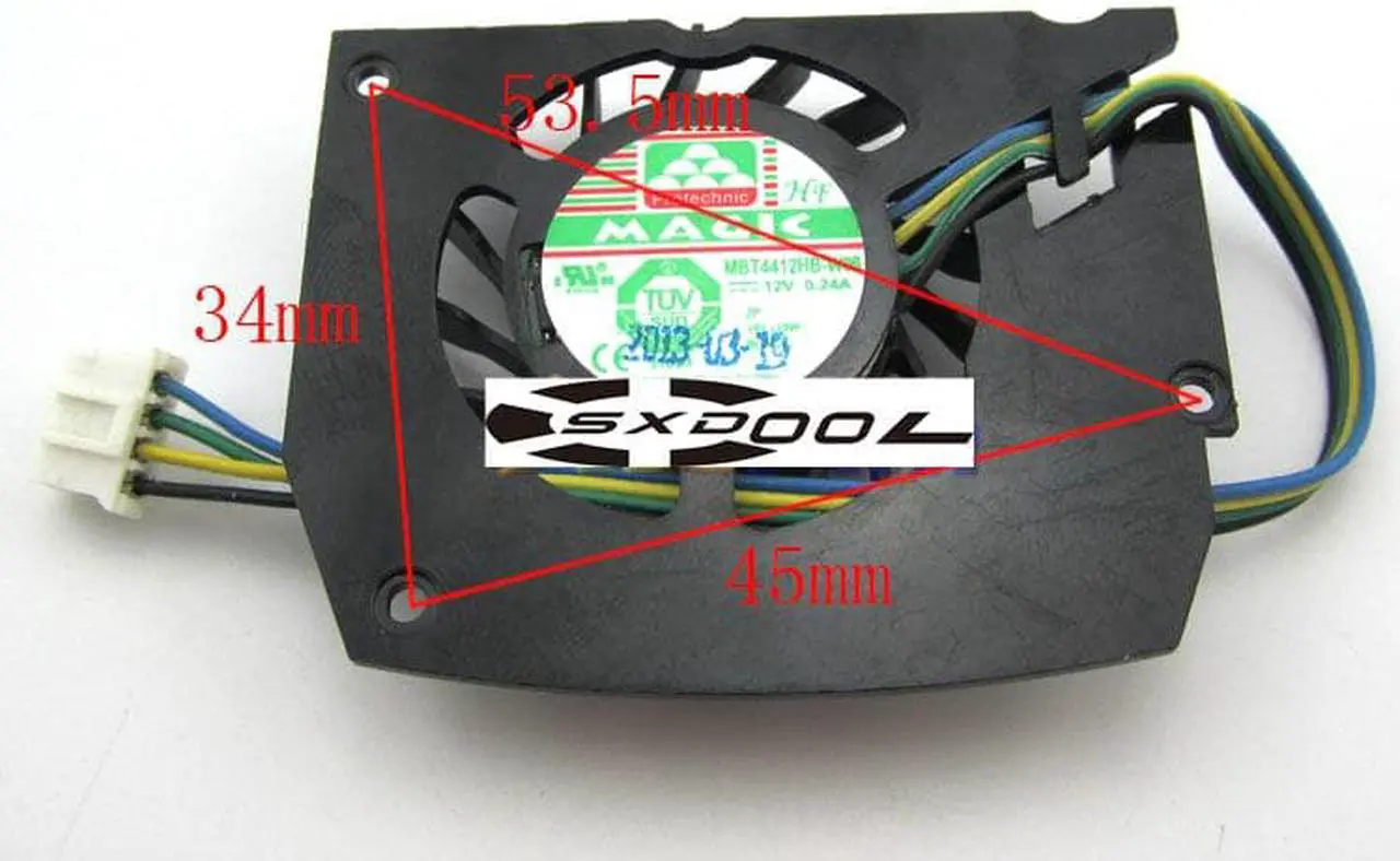 Alt view image 3 of 5 - Original MAGIC MBT4412HB-W09 12V 0.24A 4-wire PWM graphics card cooling fan