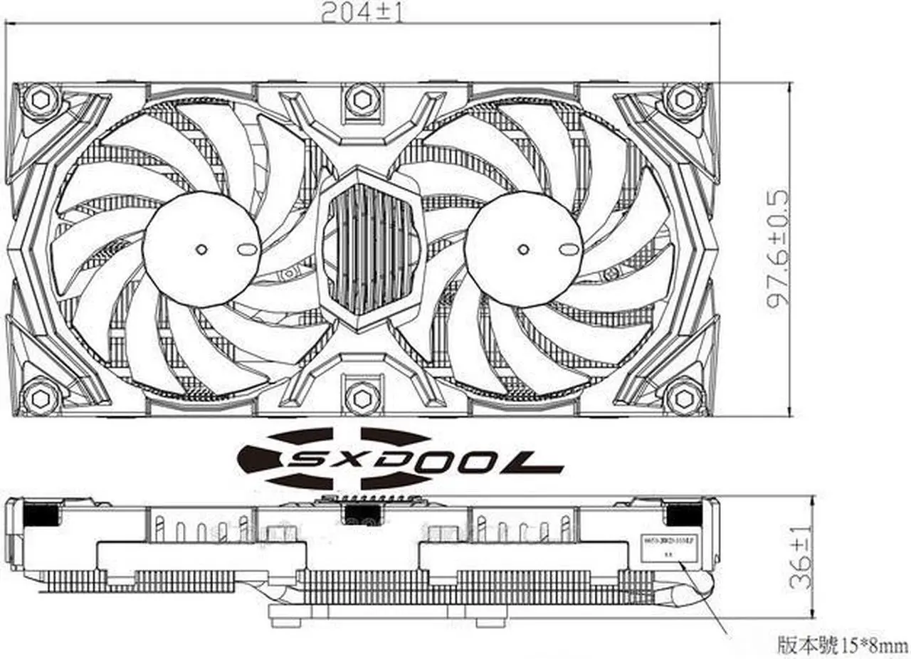 Alt view image 5 of 7 - For Inno3D GTX960 1070 Gaming Extreme Edition, graphics card radiator, copper bottom 4 heat pipes 58mm holes