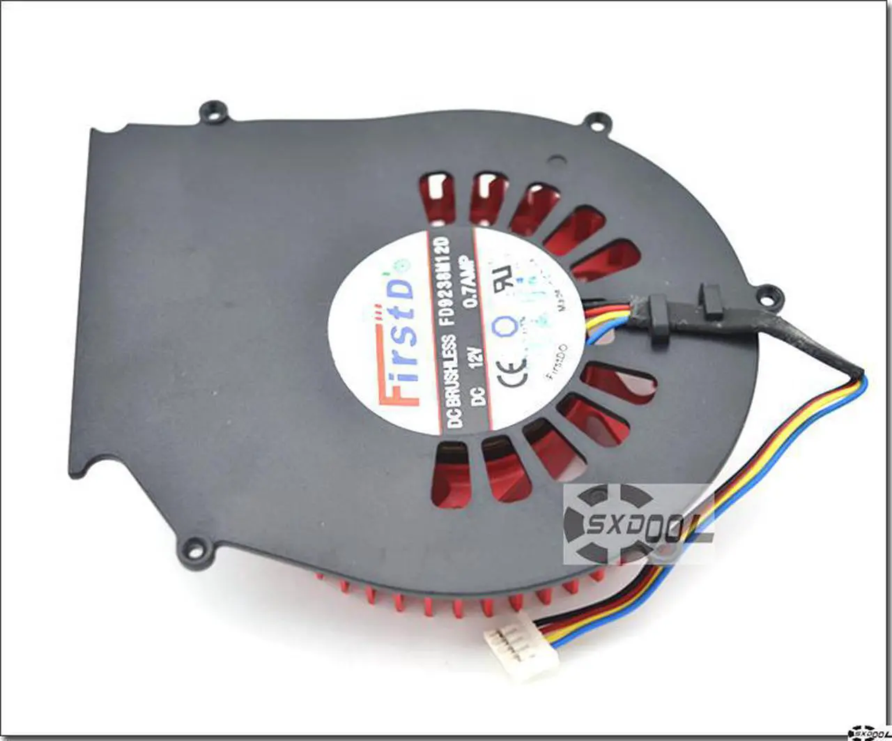 Alt view image 4 of 6 - FirstD FD9238M12D 12V 0.7A VGA fan with black bracket 5 mounting-holes, New ATI turbo graphics card fan PWM ball bearing cooler