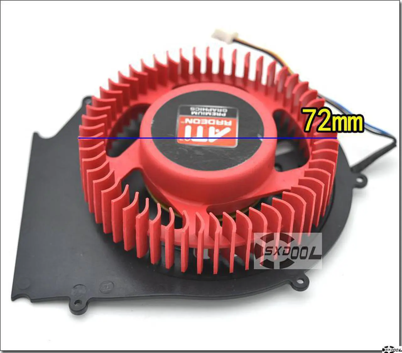 Alt view image 5 of 6 - FirstD FD9238M12D 12V 0.7A VGA fan with black bracket 5 mounting-holes, New ATI turbo graphics card fan PWM ball bearing cooler