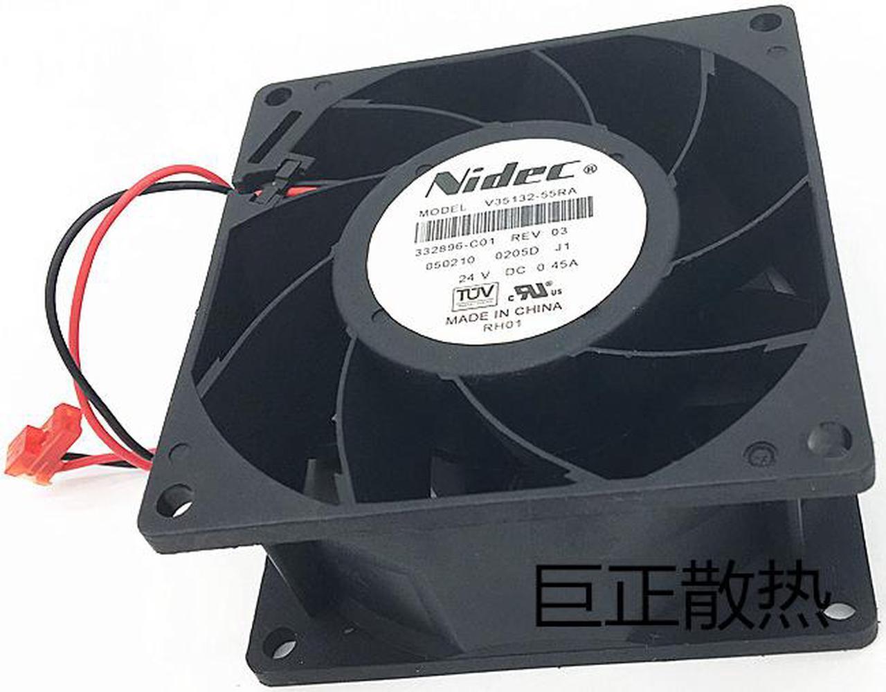 Alt view image 4 of 4 - Original NIDEC V35132-55RA 332896-C01 8038 8CM 24V 0.45A 80 * 80 * 38MM Inverter fan 2-pin