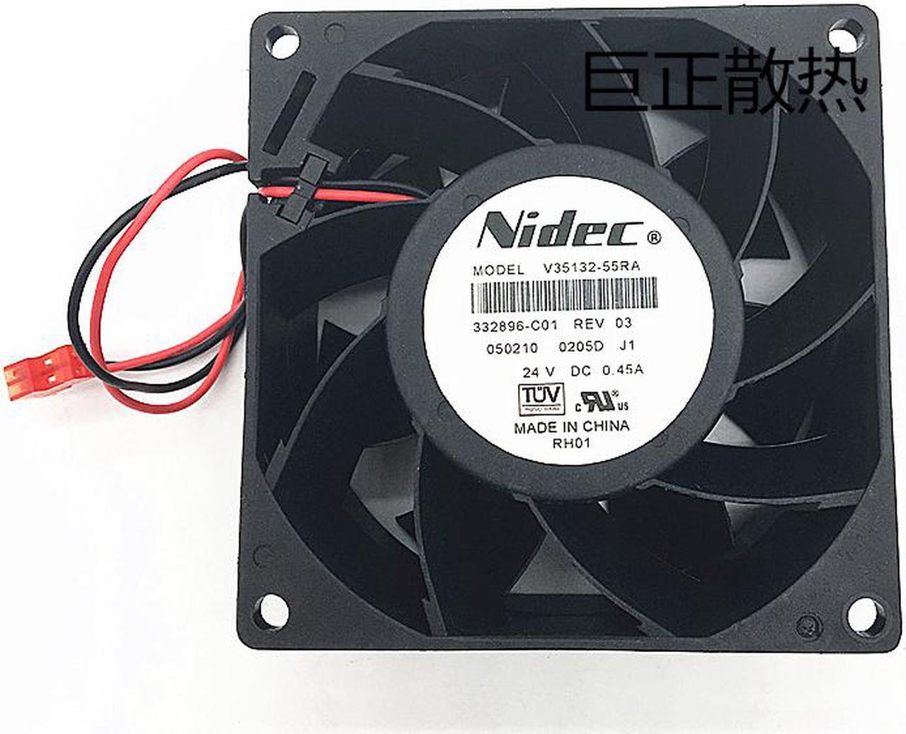 Alt view image 3 of 4 - Original NIDEC V35132-55RA 332896-C01 8038 8CM 24V 0.45A 80 * 80 * 38MM Inverter fan 2-pin