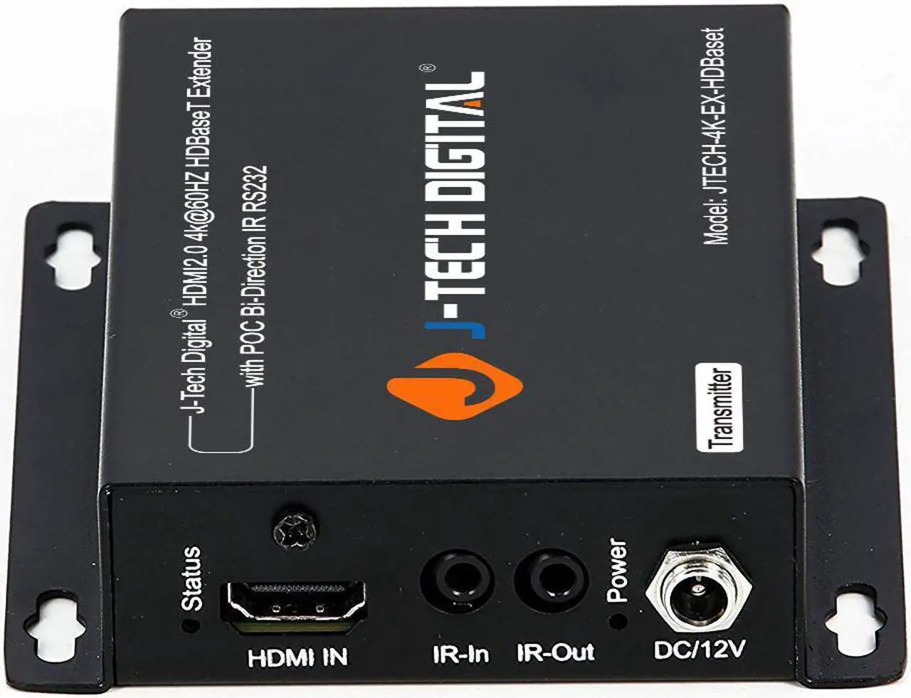 Alt view image 2 of 6 - J-Tech Digital 4K Ultra HD HDBaseT HDMI Extender Over Cat5e/6 Ethernet up to 230ft (1080P) 130ft (4K), Supports HDCP 2.2/1.4, RS232, Bi-Directional IR and PoC