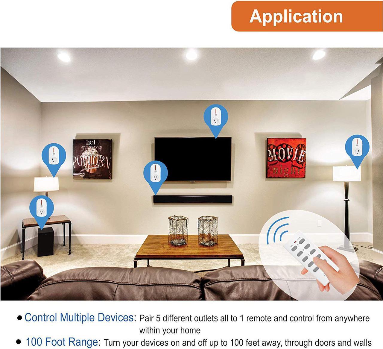 Alt view image 6 of 6 - JTD 5 Pack Remote Control Outlet Switch 3rd Generation Energy Saving Auto-programmable Wireless Electrical Plug Switch for Household Appliances Lighting & Electrical Equipment (JTD-Plug-2nd-5x2)
