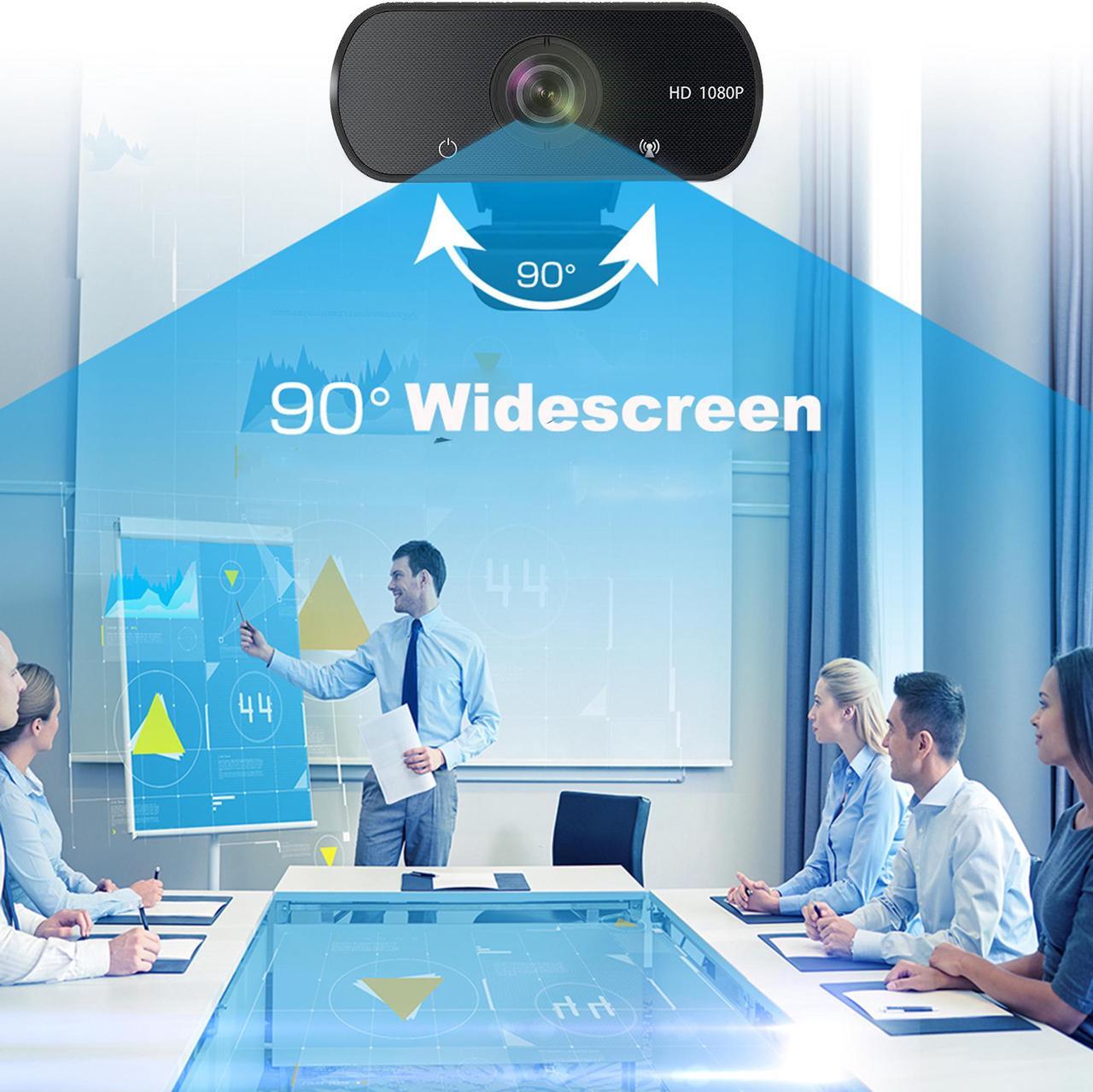 Alt view image 5 of 5 - Webcam with Microphone and Cover 1080p HD USB 2.0/3.0 Wide Angle lens Mounting Clip for Video Calls, zoom, Live Streaming, Recording, Conferencing, Skype, YouTube