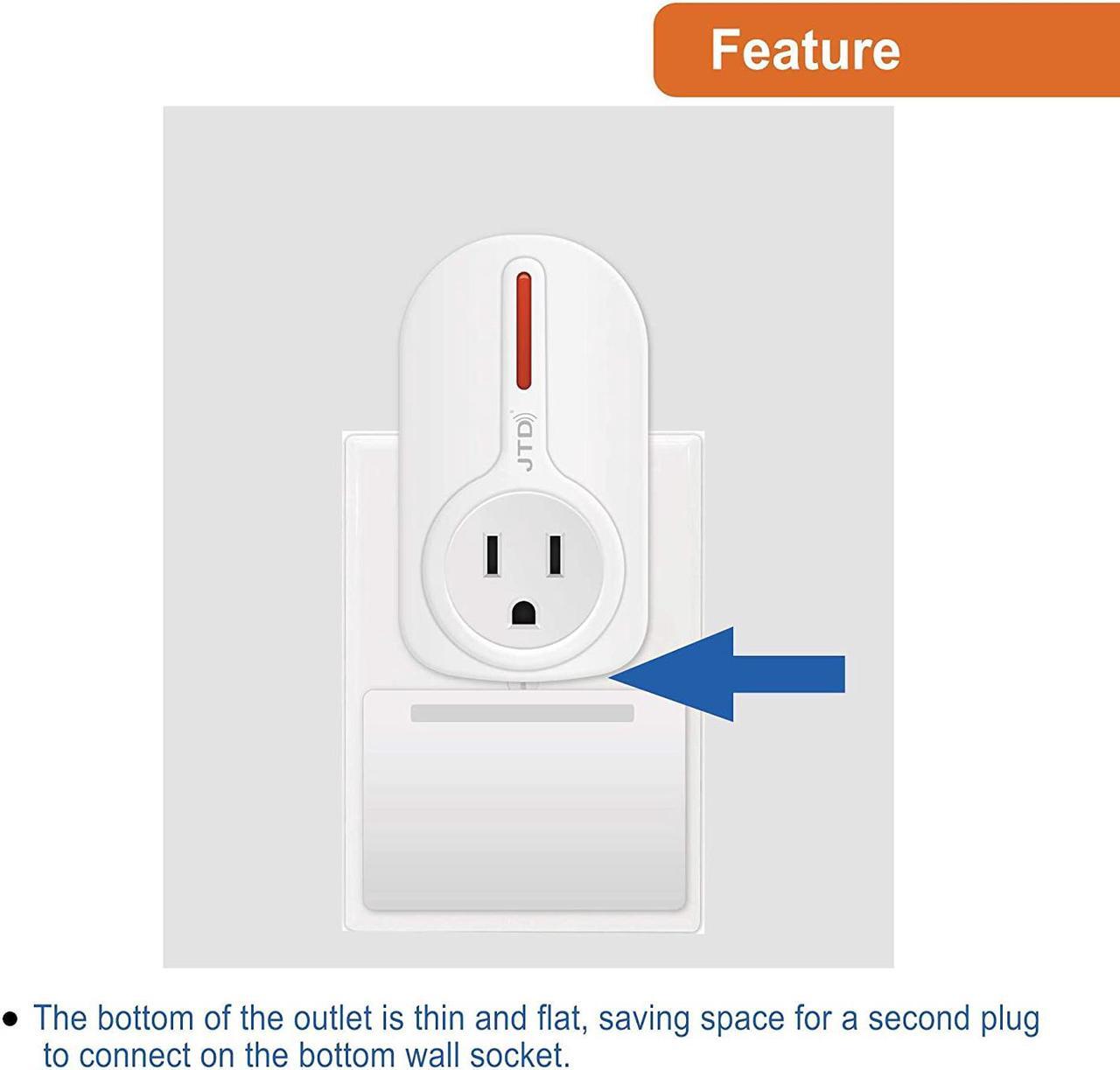 Alt view image 5 of 7 - JTD 5x2 Wireless Remote Control Electrical Outlet Switch Outlet Plug Switch with remotes for Household Appliances Lamps, Lighting & Electrical Equipment, Energy Saving Auto-programmable (5 Pack)