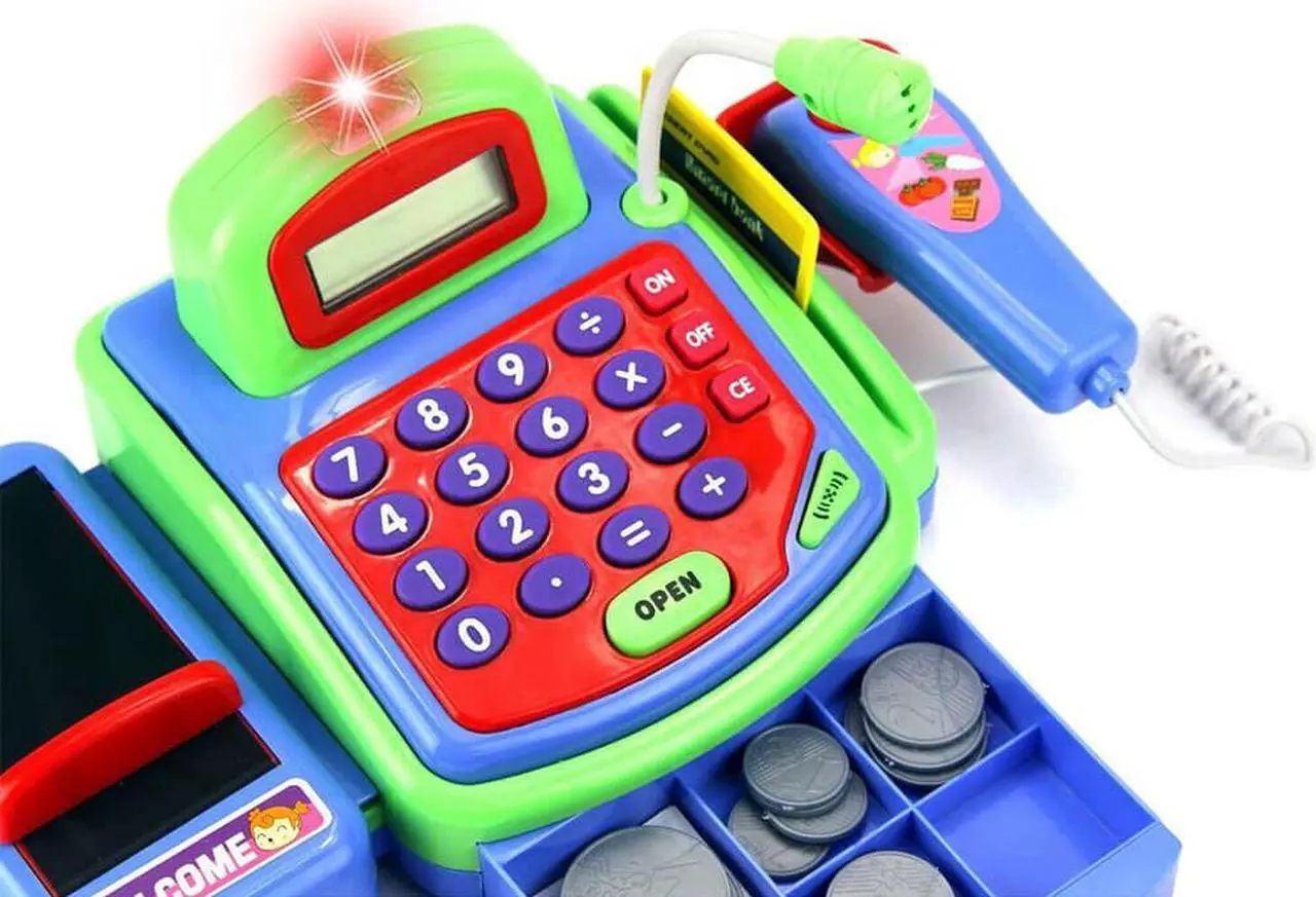 Alt view image 4 of 7 - AZToys 2815D Durable Pretend Play Electronic Cash Register Toy for Kids | Educational Toys Gifts Toddlers with Realistic Actions & Sounds
