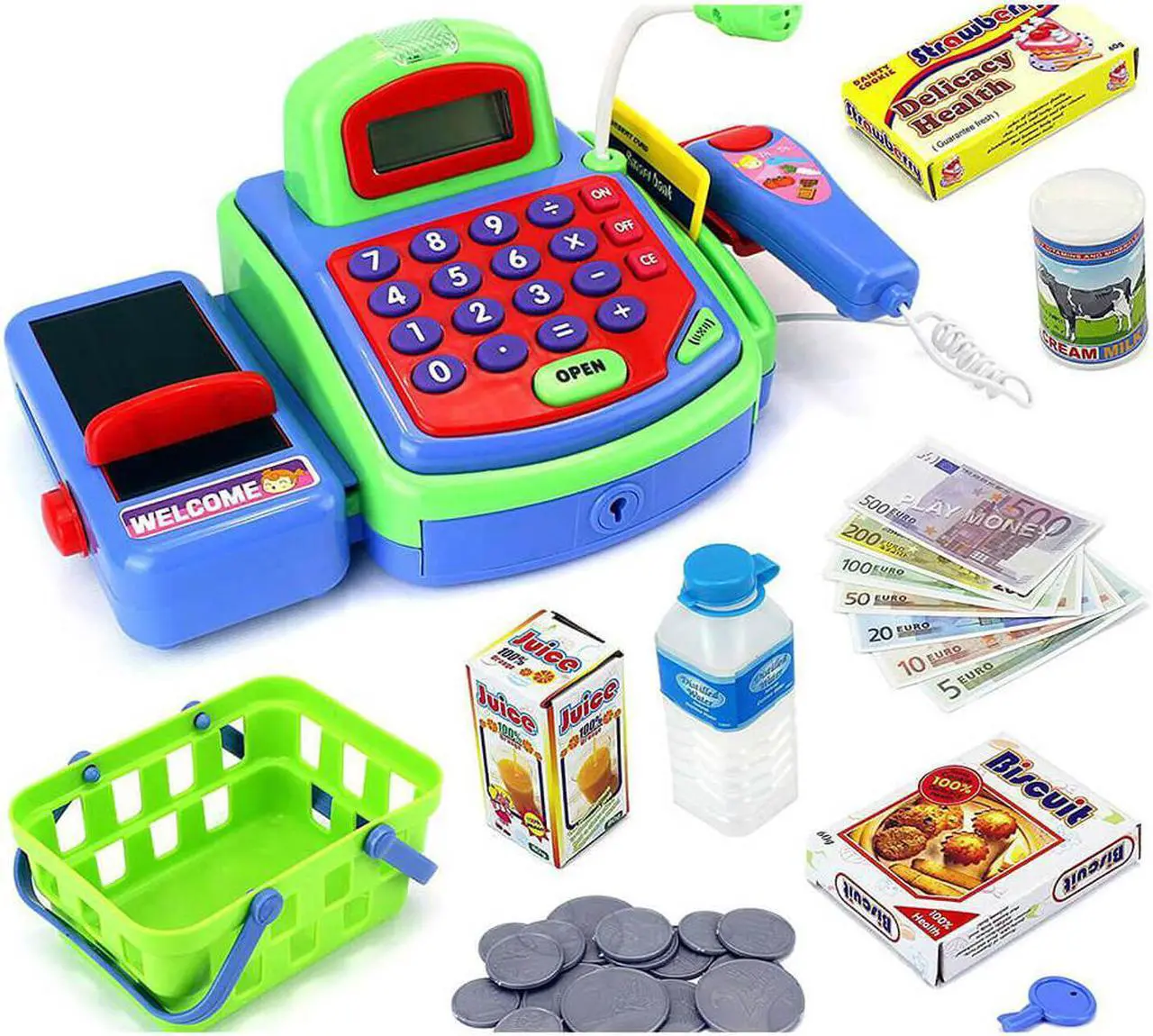 Main image of AZToys 2815D Durable Pretend Play Electronic Cash Register Toy for Kids | Educational Toys Gifts Toddlers with Realistic Actions & Sounds