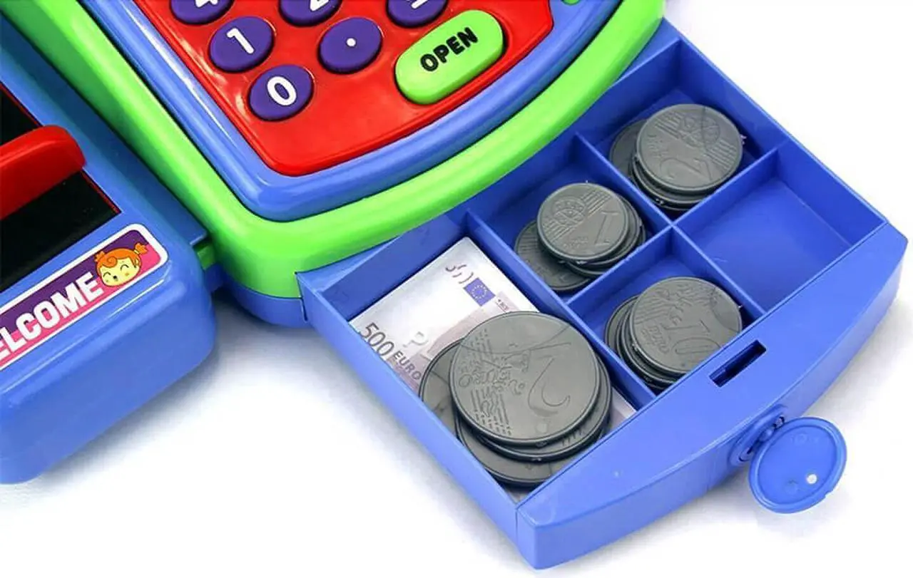 Alt view image 3 of 7 - AZToys 2815D Durable Pretend Play Electronic Cash Register Toy for Kids | Educational Toys Gifts Toddlers with Realistic Actions & Sounds