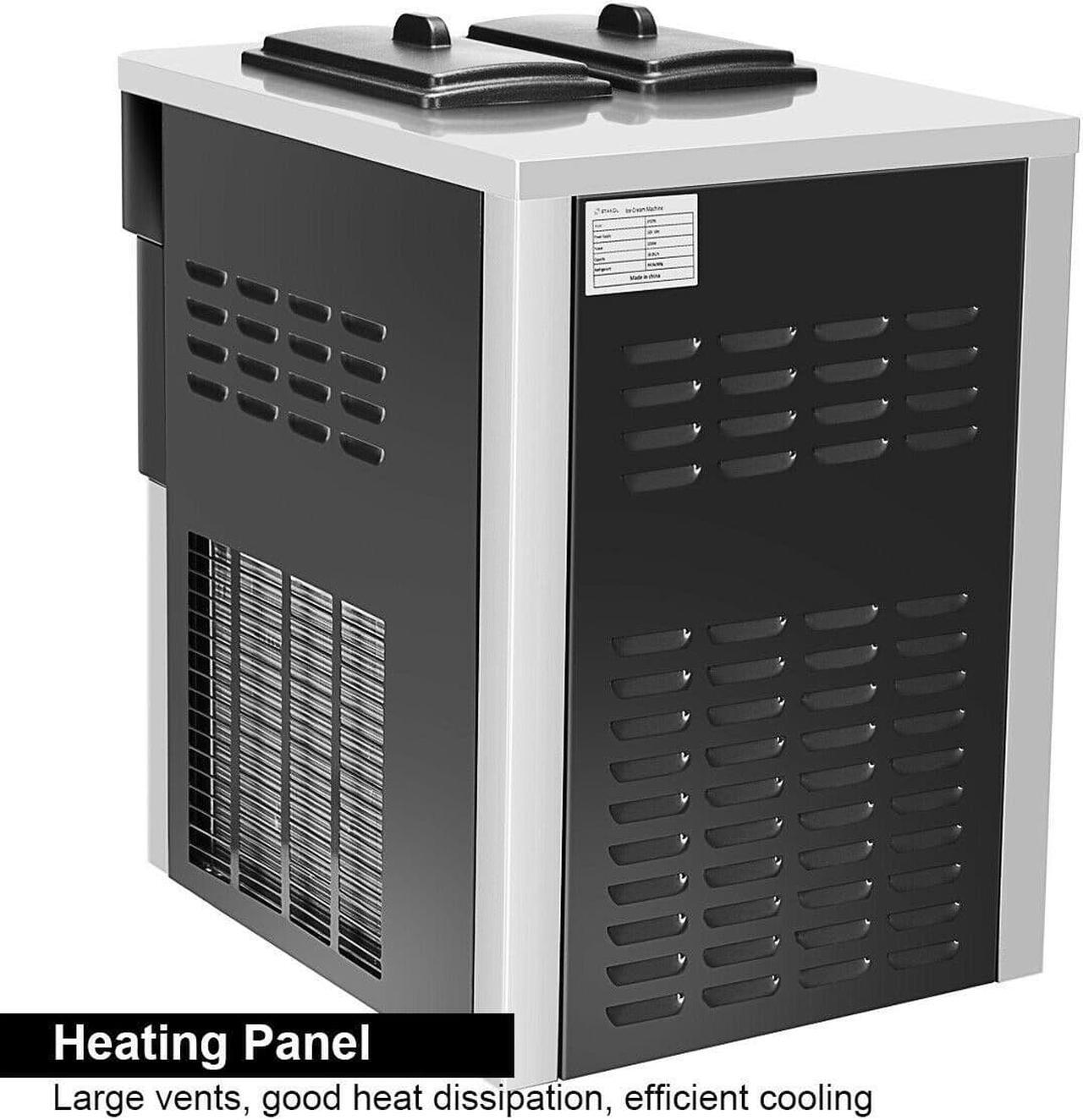 Alt view image 7 of 7 - STAKOL 2200W Commercial 3 Flavor Ice Cream Machine Stainless Steel 20-28L/H LCD Display