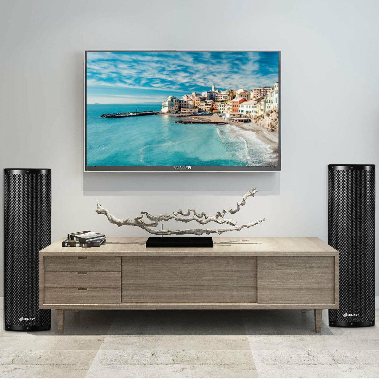 Alt view image 4 of 7 - Sonart 2000W Set of 2 Bi-Amplified Speakers PA System with 3-Channel & Stands