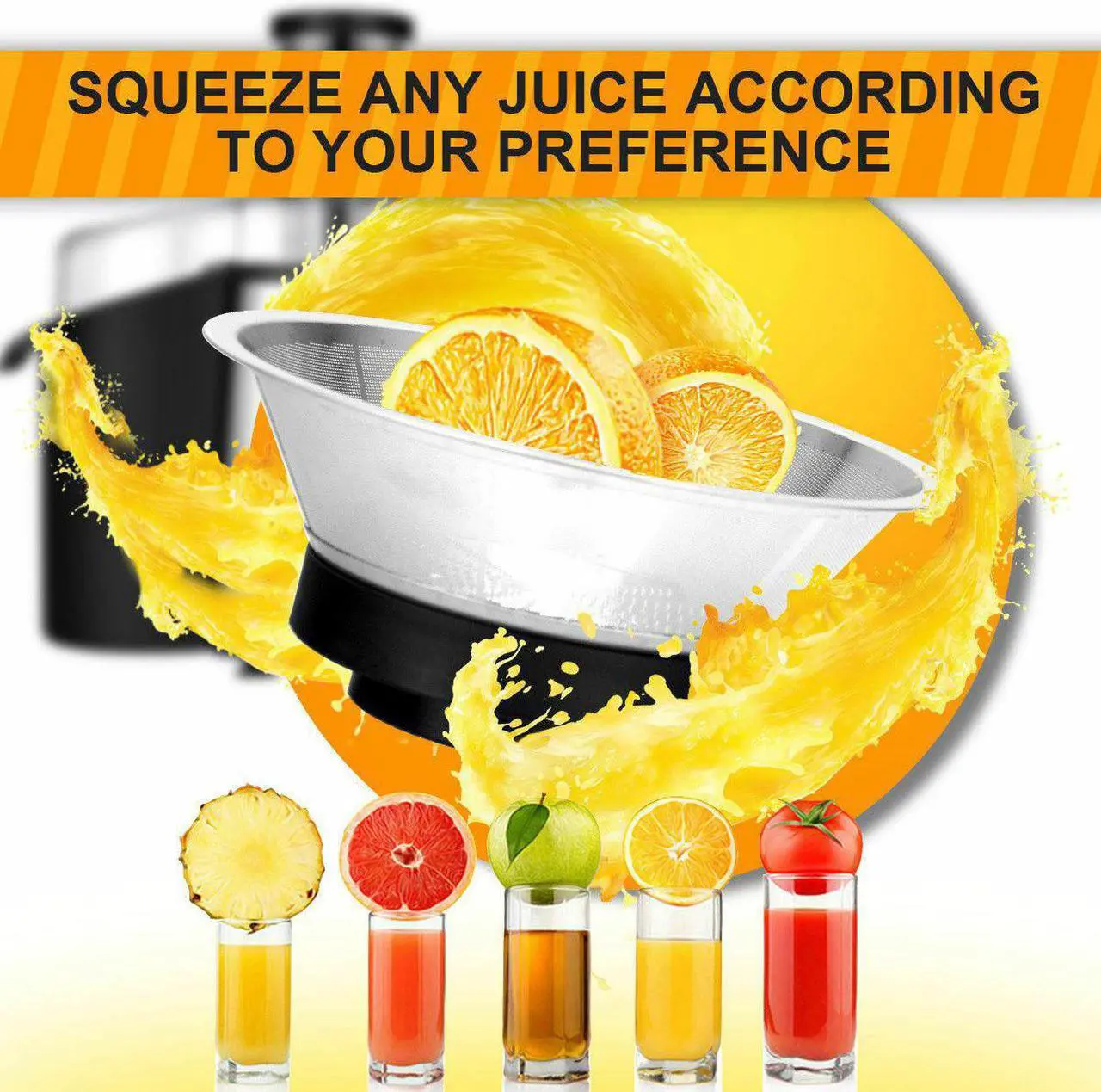 Alt view image 6 of 7 - Costway Electric Juicer Wide Mouth Fruit & Vegetable Centrifugal Juice Extractor 2 Speed